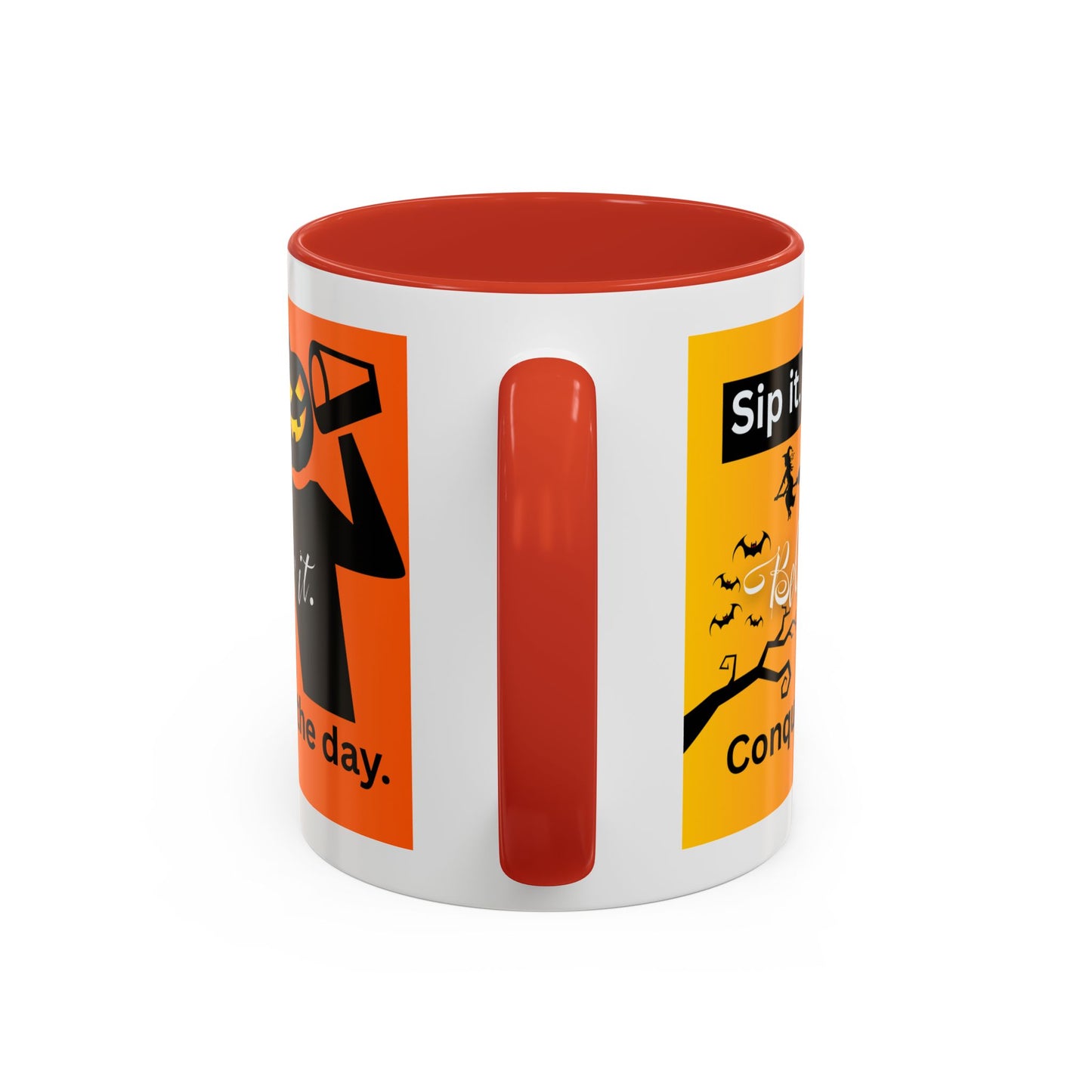 Halloween-Themed Coffee Mug, Sip It Believe It Conquer the Day, Fall Decor, Gift for Pumpkin Lovers, Autumn Kitchenware