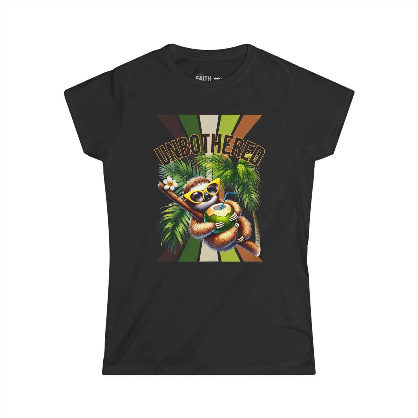 Unbothered Sloth Women's Softstyle Tee, Fun T-Shirt, Casual Wear, Vacation Outfit, Gift for Animal Lovers, Summer Top