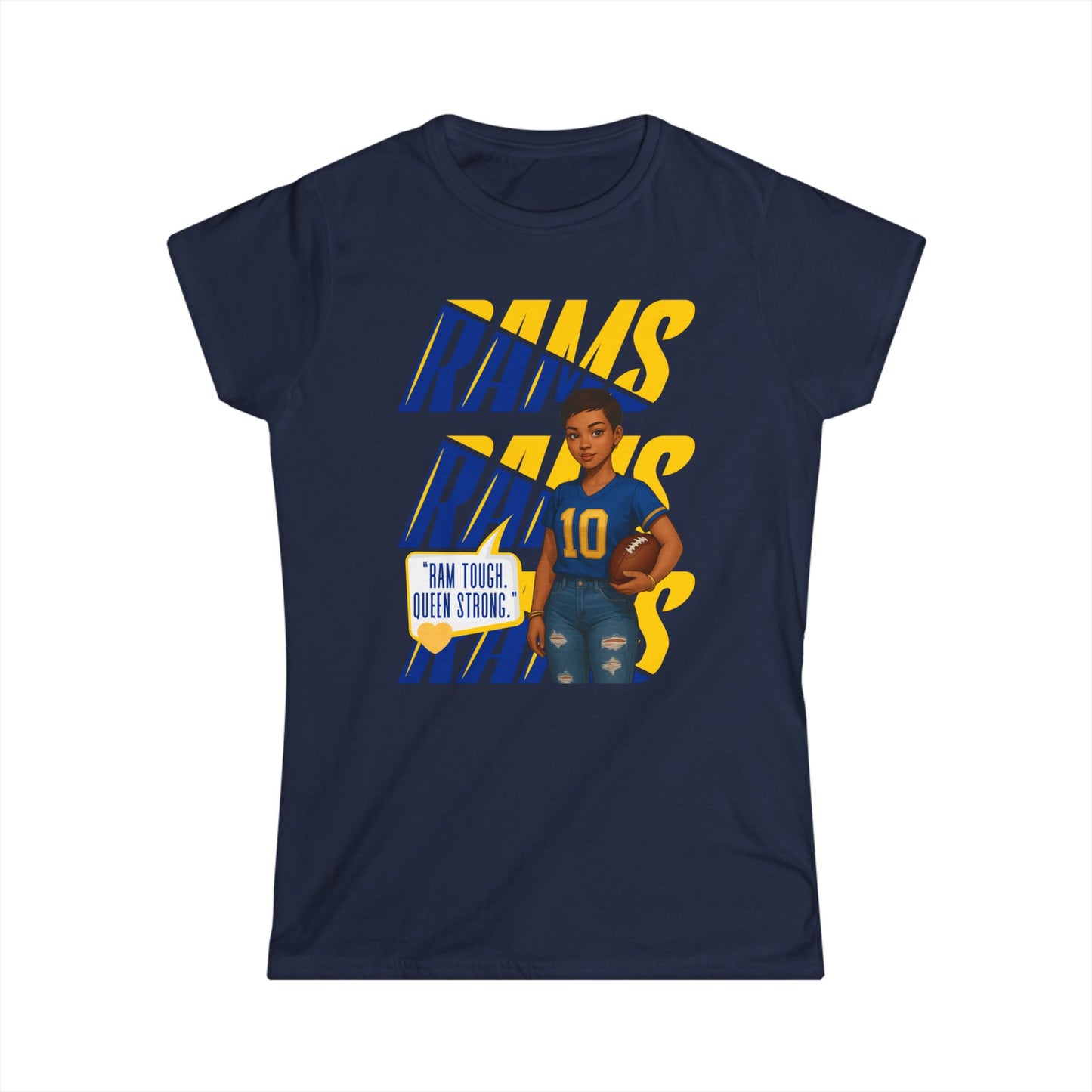 Empowering Women's Softstyle Tee - Rams Theme, Football Fashion, Game Day Apparel, Sports Fan Shirt, Gift for Her