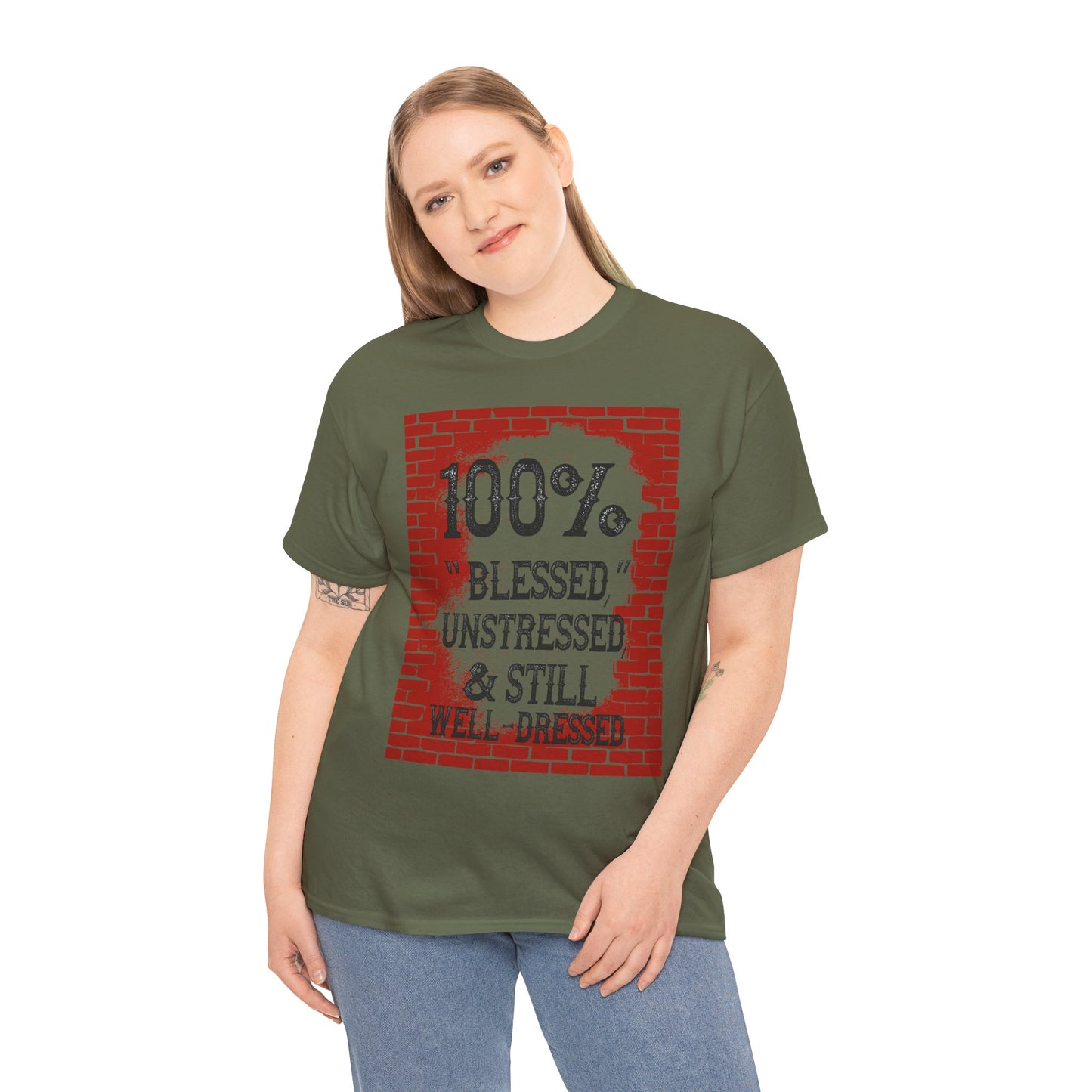 "100% Blessed" Unisex Heavy Cotton Tee - Motivational T-Shirt for Everyday Inspiration