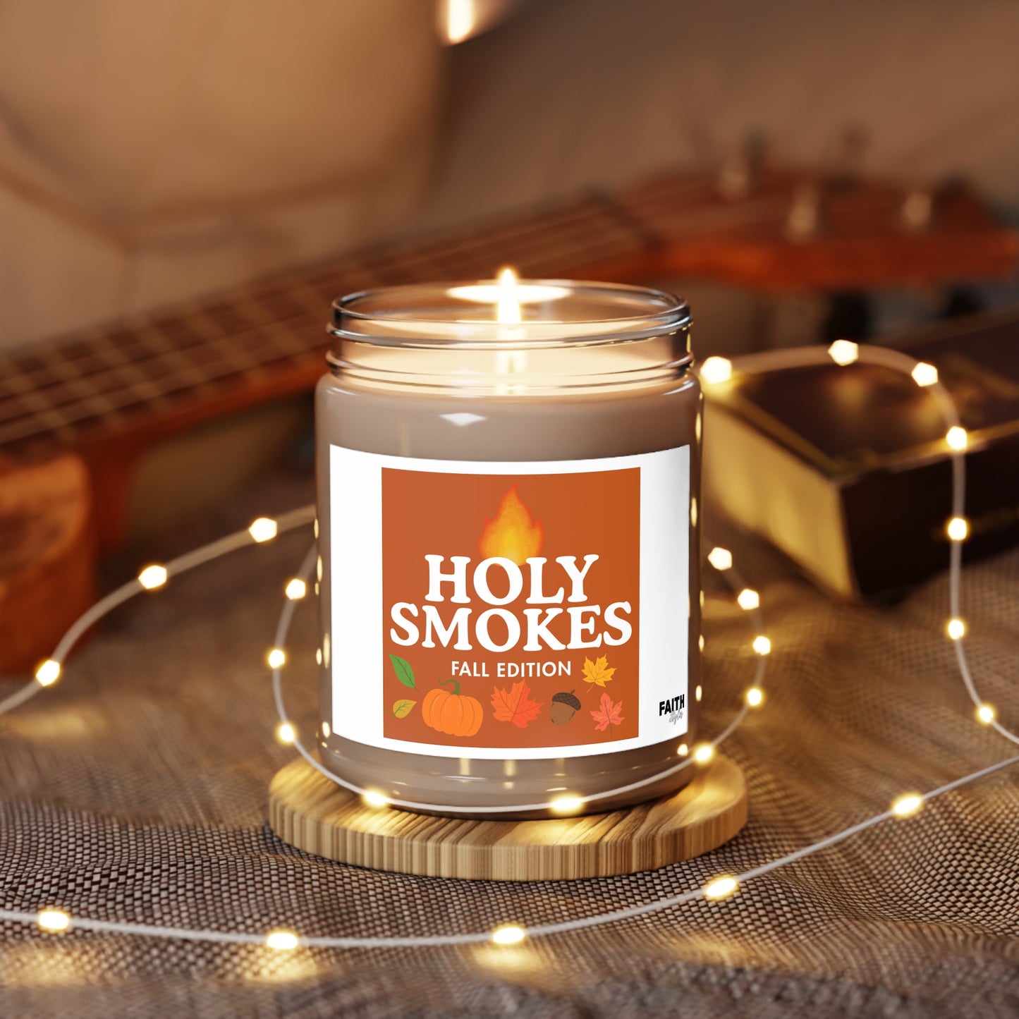 FaithStyles Holy Smokes Fall Edition Scented Soy Candle - Cozy Home Decor, Autumn Gift, Thanksgiving Candle, Fall Aromatherapy, Seasonal Fragrance