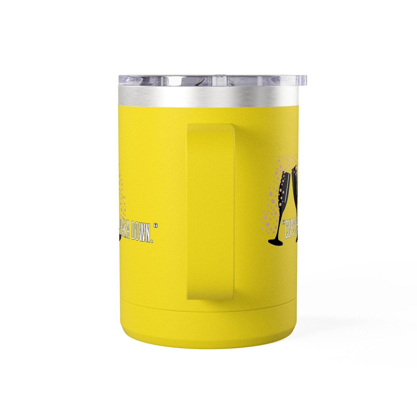 Celebratory Coffee Mug Tumbler, Cheers Gift for Friends, 15oz Drinkware for Parties, Birthdays, Wedding, Fun Gatherings
