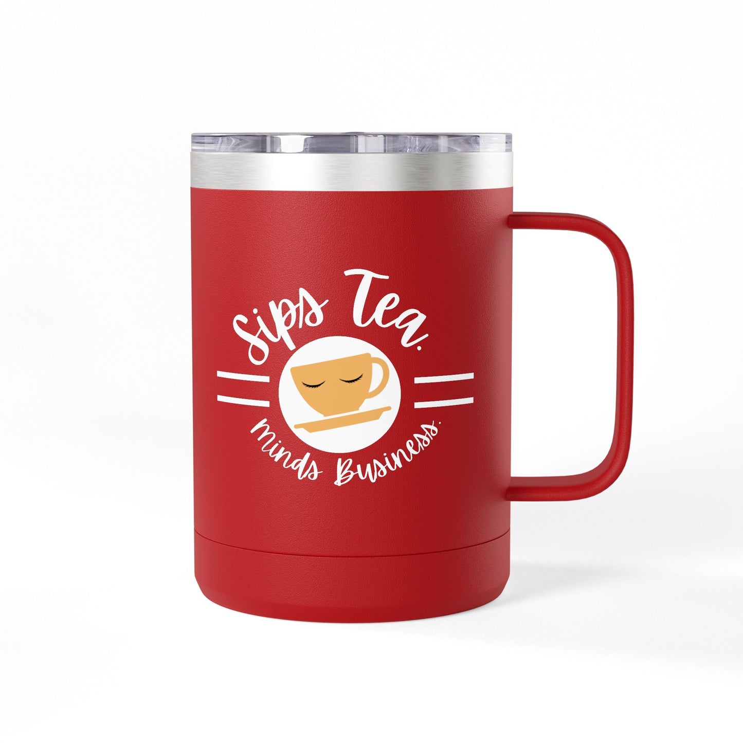 Coffee Lover's Tumbler with Sips Tea Design, Insulated Mug for Home, Travel, Gift for Coffee & Tea Lovers, Birthday, Office, Everyday Use