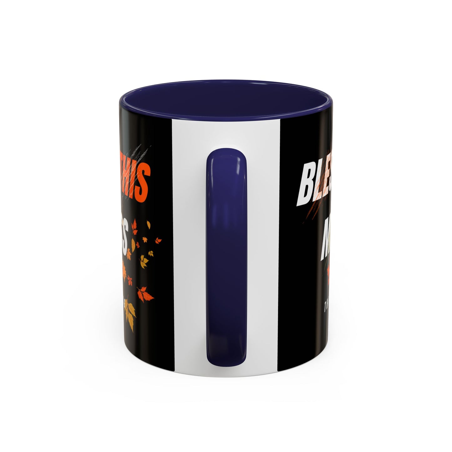 Bless This Mess Coffee Mug, Autumn Mug, Funny Mug Gift, Black Ceramic Mug, Fall Coffee Cup