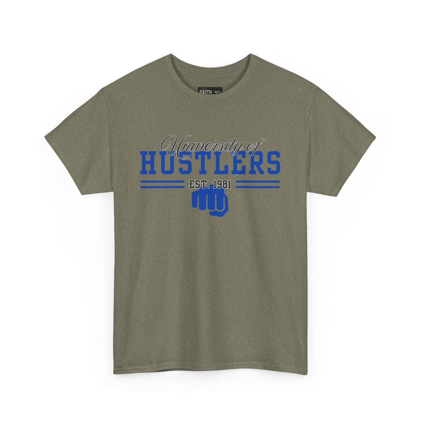 University of Hustlers Unisex Heavy Cotton Tee - Motivational T-Shirt, Casual Wear, Gift Idea, Streetwear, College Merch