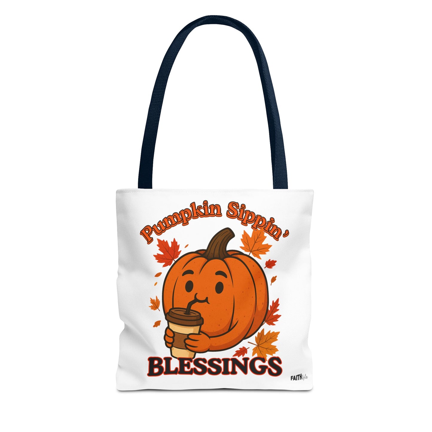 FaithStyles Autumn Pumpkin Blessings Tote Bag | Fall Bag, Cute Tote, Gift for Her, Thanksgiving, Coffee Lovers, Halloween Decor