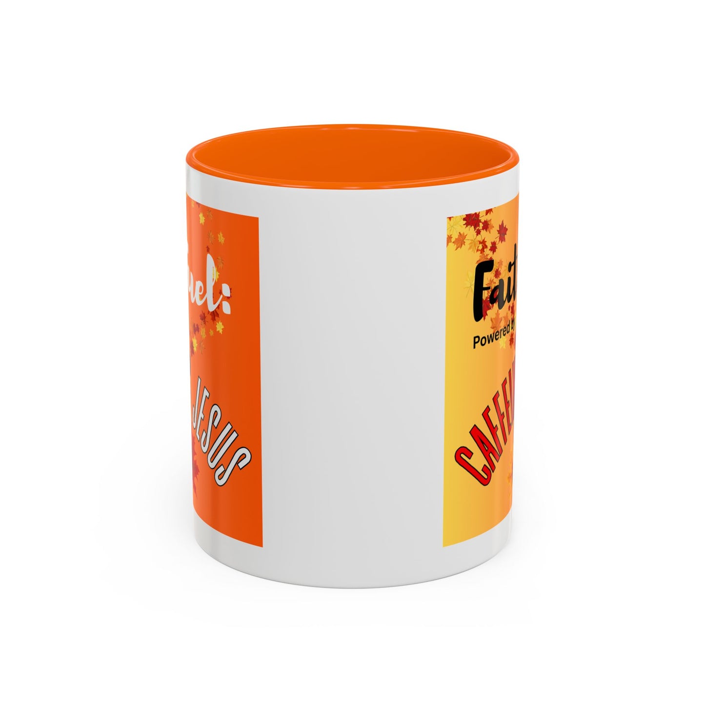 FaithFuel Caffeine & Jesus Mug - Fall Coffee Cup, Inspirational Gift, Autumn Decor, Home Office Supplies, Religious Mug