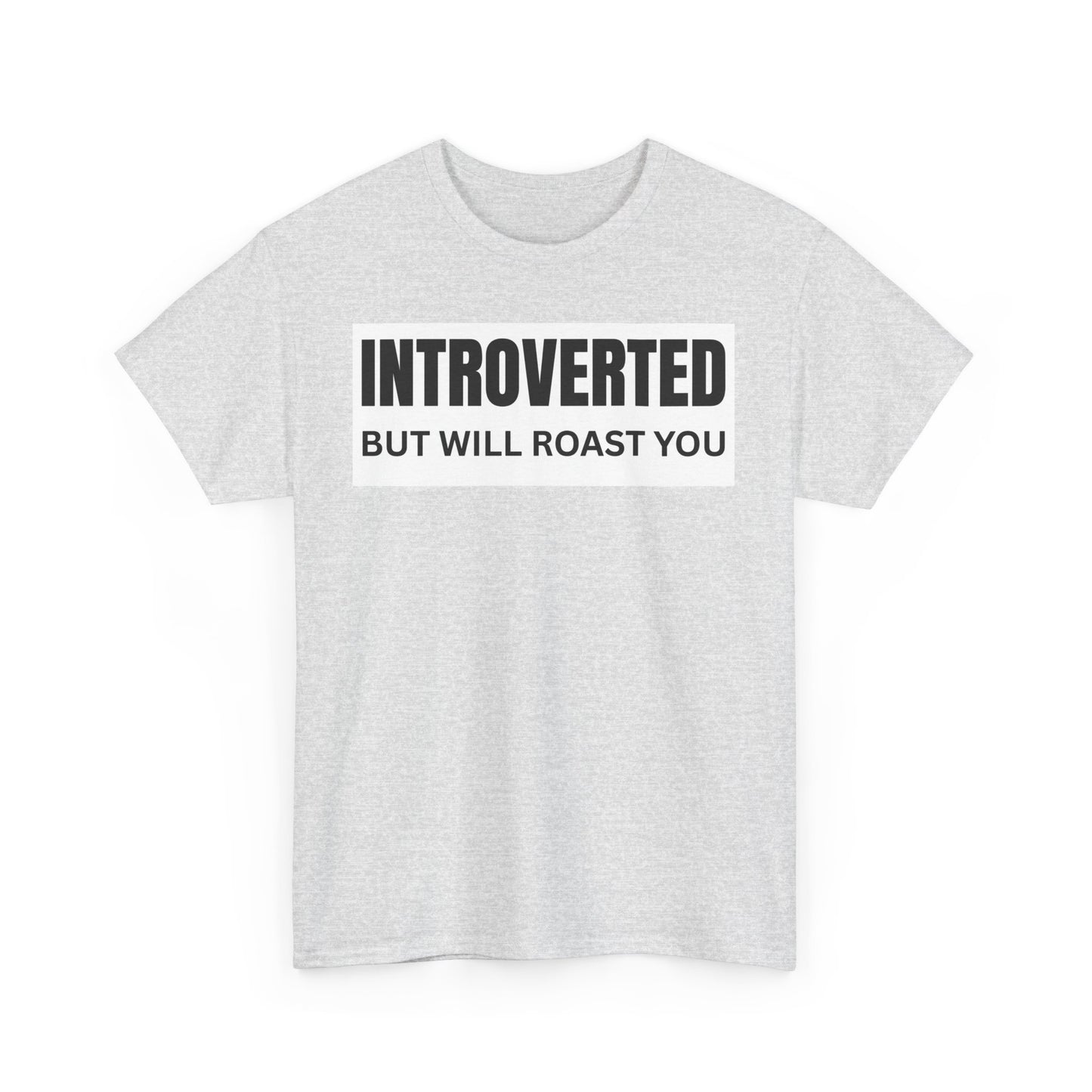 Introverted Roast Tee, Funny Graphic T-Shirt, Male Cotton Tee, Gift for Introverts, Casual Wear