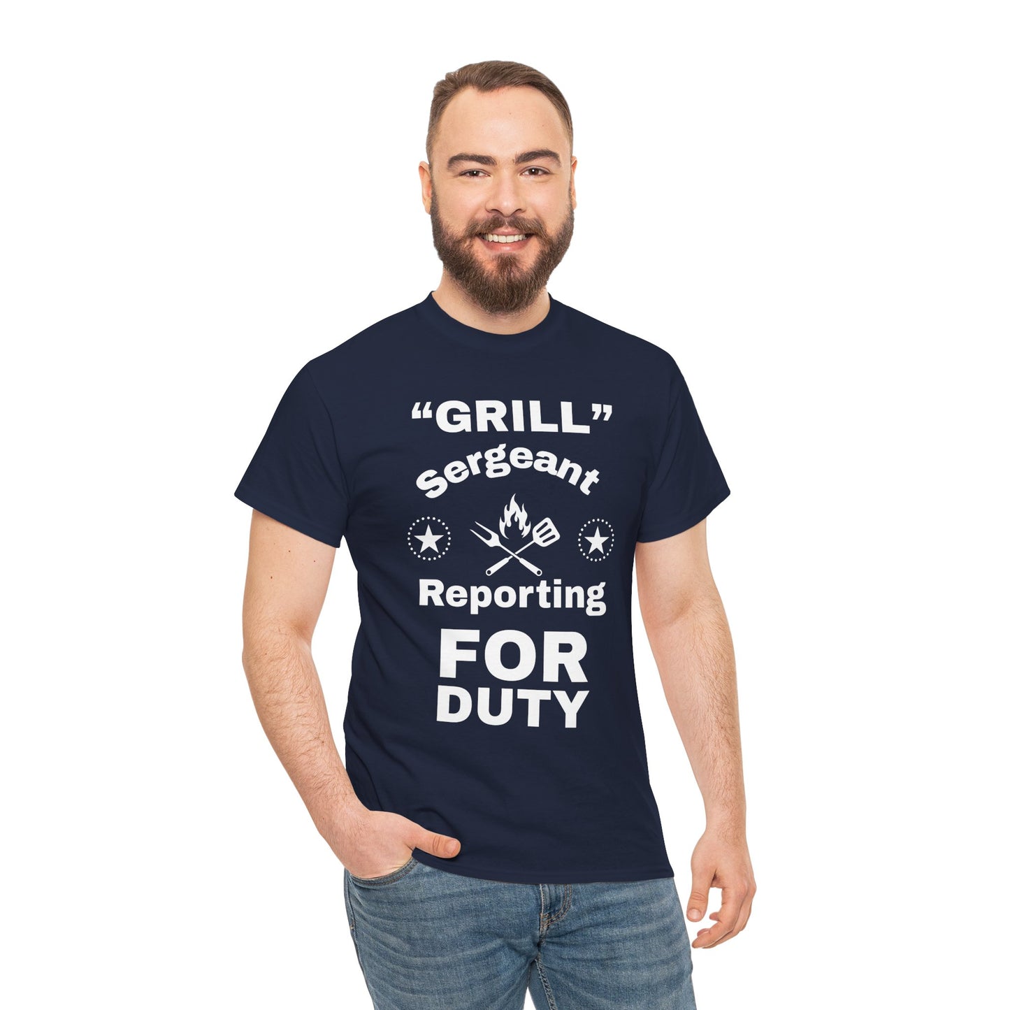 Grill Sergeant Tee - Perfect for BBQs, Father's Day Gift, Unisex Cotton T-Shirt, Outdoor Parties, Cooking Enthusiasts