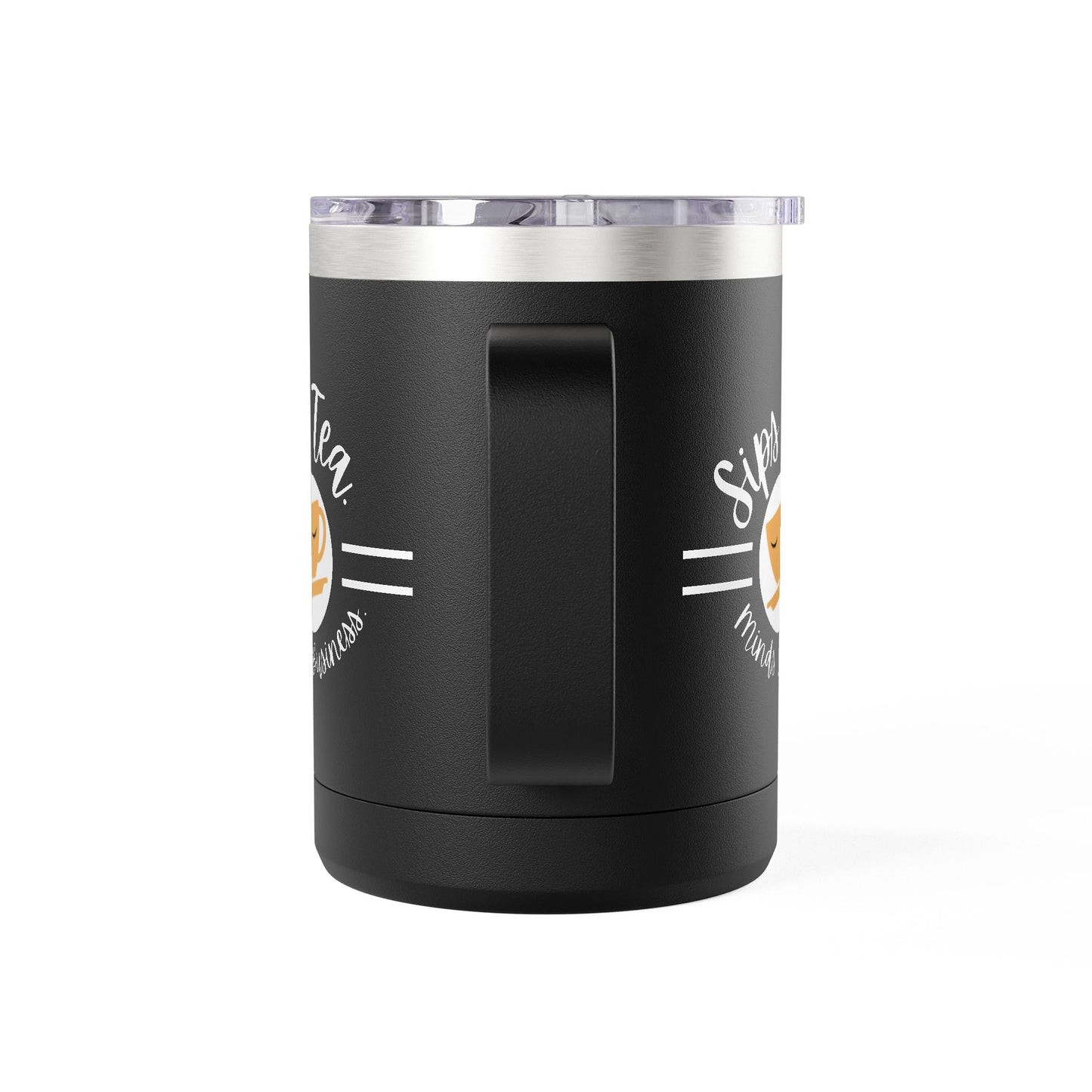 Coffee Lover's Tumbler with Sips Tea Design, Insulated Mug for Home, Travel, Gift for Coffee & Tea Lovers, Birthday, Office, Everyday Use