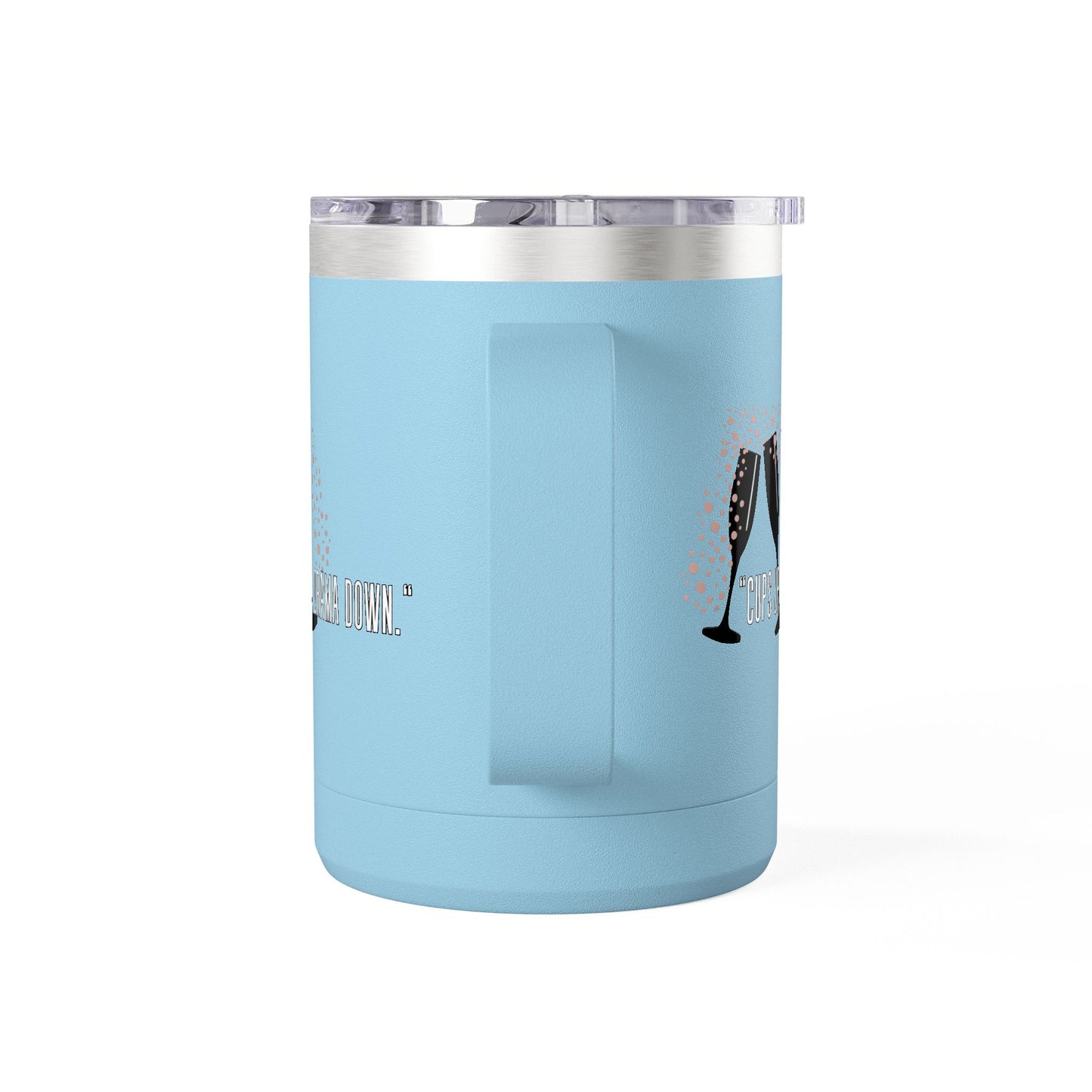 Celebratory Coffee Mug Tumbler, Cheers Gift for Friends, 15oz Drinkware for Parties, Birthdays, Wedding, Fun Gatherings
