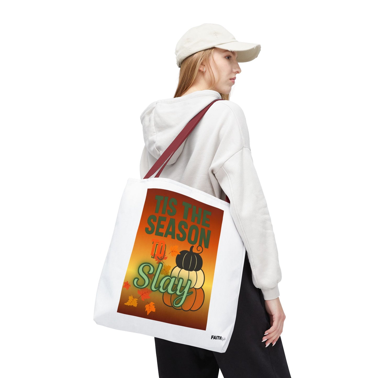 FaithStyles Seasonal Tote Bag: 'Tis the Season to Slay | Fall Shopping Bag, Halloween Tote, Autumn Handbag, Gift Bag, Eco-Friendly Tote