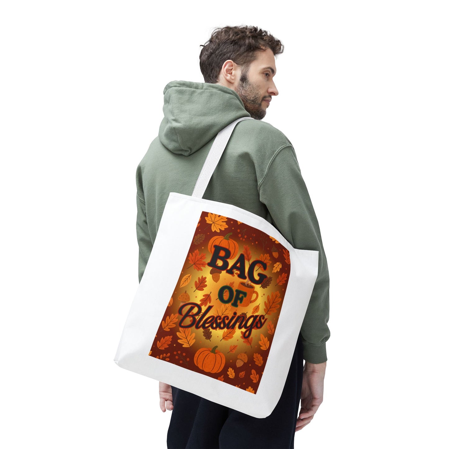 Autumn Blessings Tote Bag, Fall Tote for Shopping, Thanksgiving Gift Bag, Seasonal Carrier, Eco-Friendly Reusable Tote