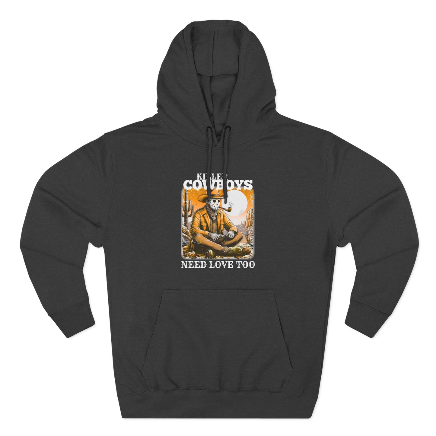 Three-Panel Fleece Hoodie-Front & Back Images