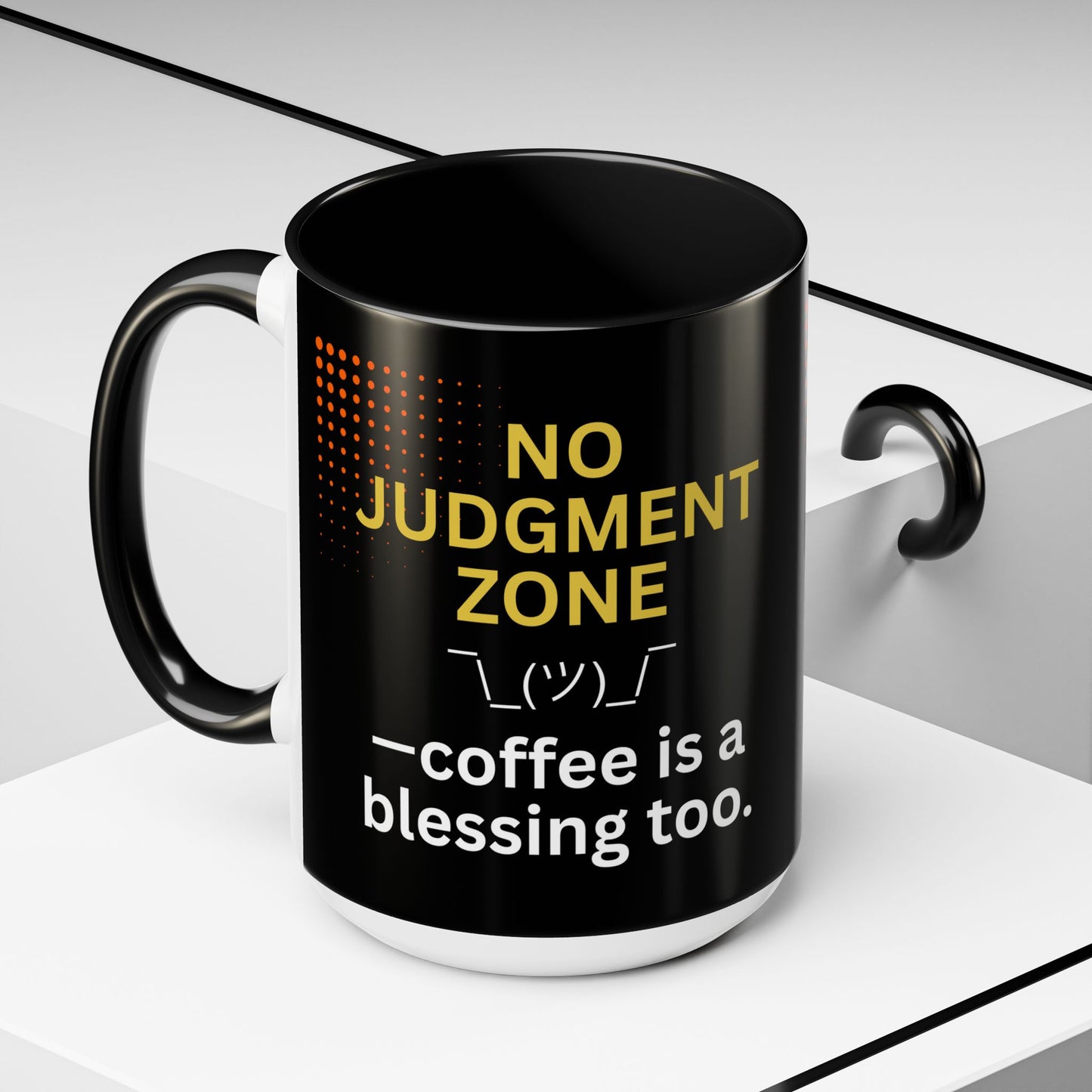 No Judgment Zone Coffee Mug, Funny Gift for Coffee Lovers, Unique Java Cup, Perfect for Birthdays, Inspirational Drinkware