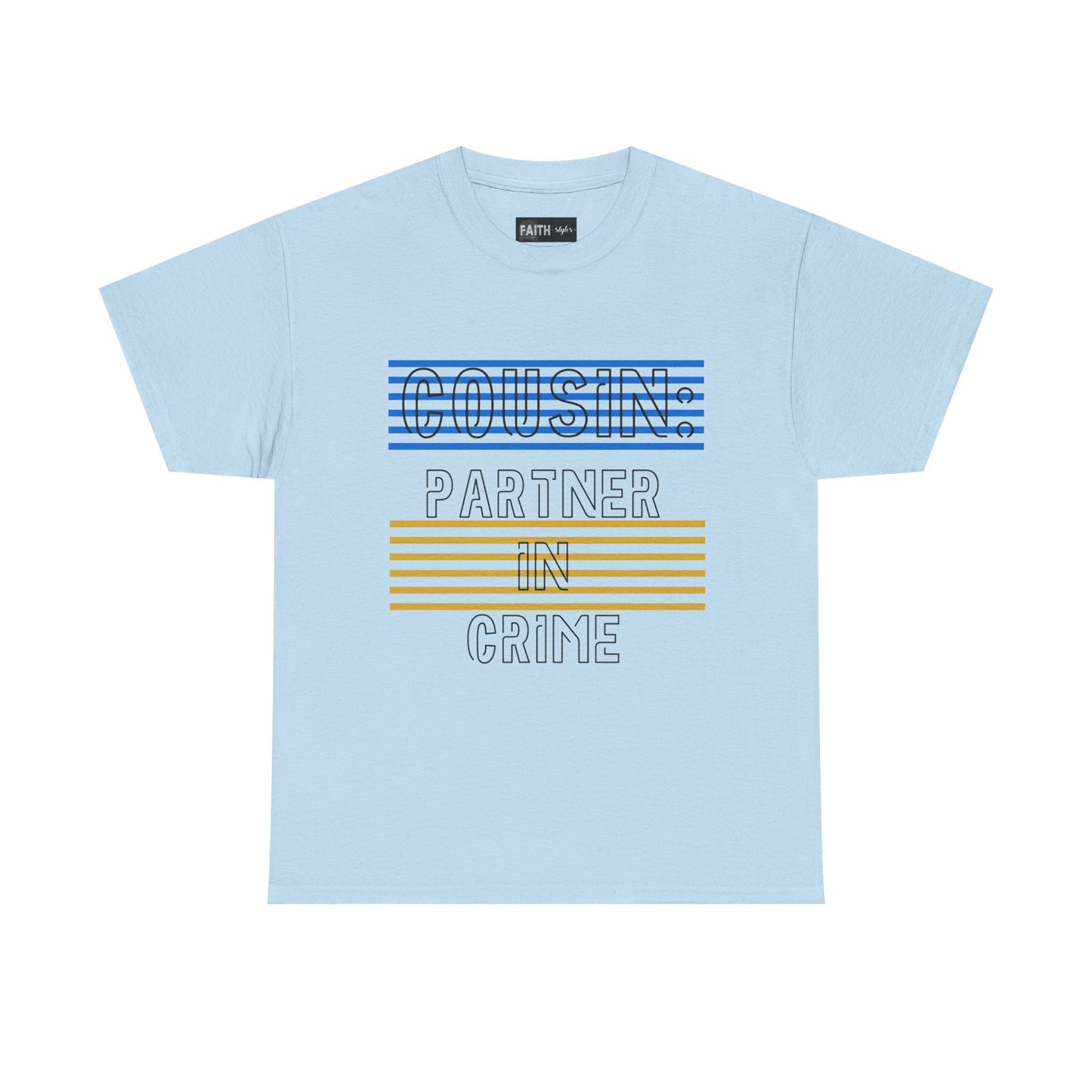 Cousins Partner in Crime Tee | Unisex Heavy Cotton T-Shirt for Family Gatherings, Cousin's Day, Gift for Cousins, Comfortable Casual Wear