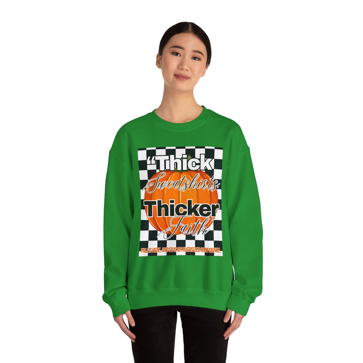 Pumpkin Faith Crewneck Sweatshirt, Unisex Graphic Sweatshirt, Thick Sweatshirt, Sports Apparel, Cozy Casual Wear
