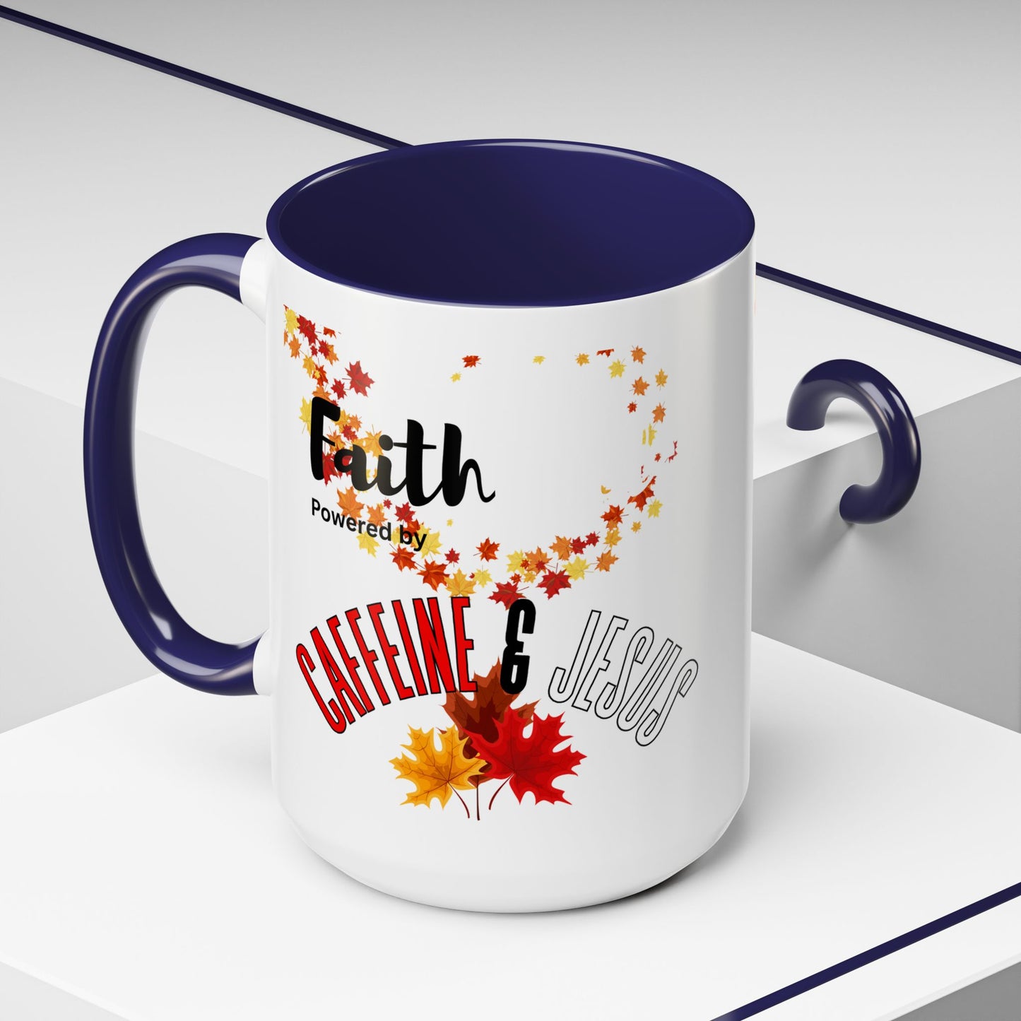 Faith & Caffeine Fall Coffee Mug | Perfect for Autumn Lovers, Thanksgiving Gift, Religious Coffee Cup, Inspirational Drinkware, Cozy Vibes