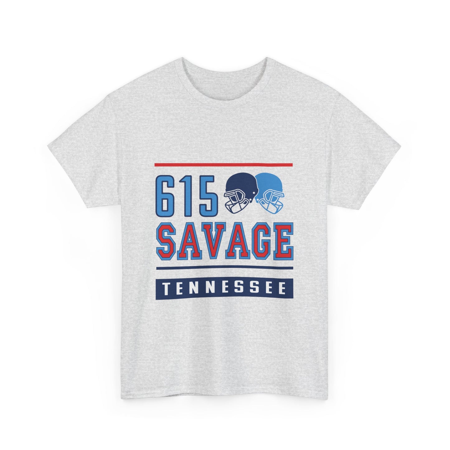 615 Savage Tennessee Male Heavy Cotton Tee - Casual Wear, Sports Fan Apparel, Gift for Him/Her, Tennessee Pride Shirt, Everyday Comfort