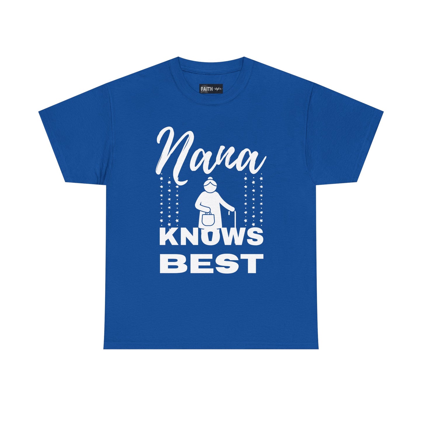 Unisex Heavy Cotton Tee - Nana Knows Best, Gift for Grandma, Family Reunion, Mother's Day, Casual Everyday Wear