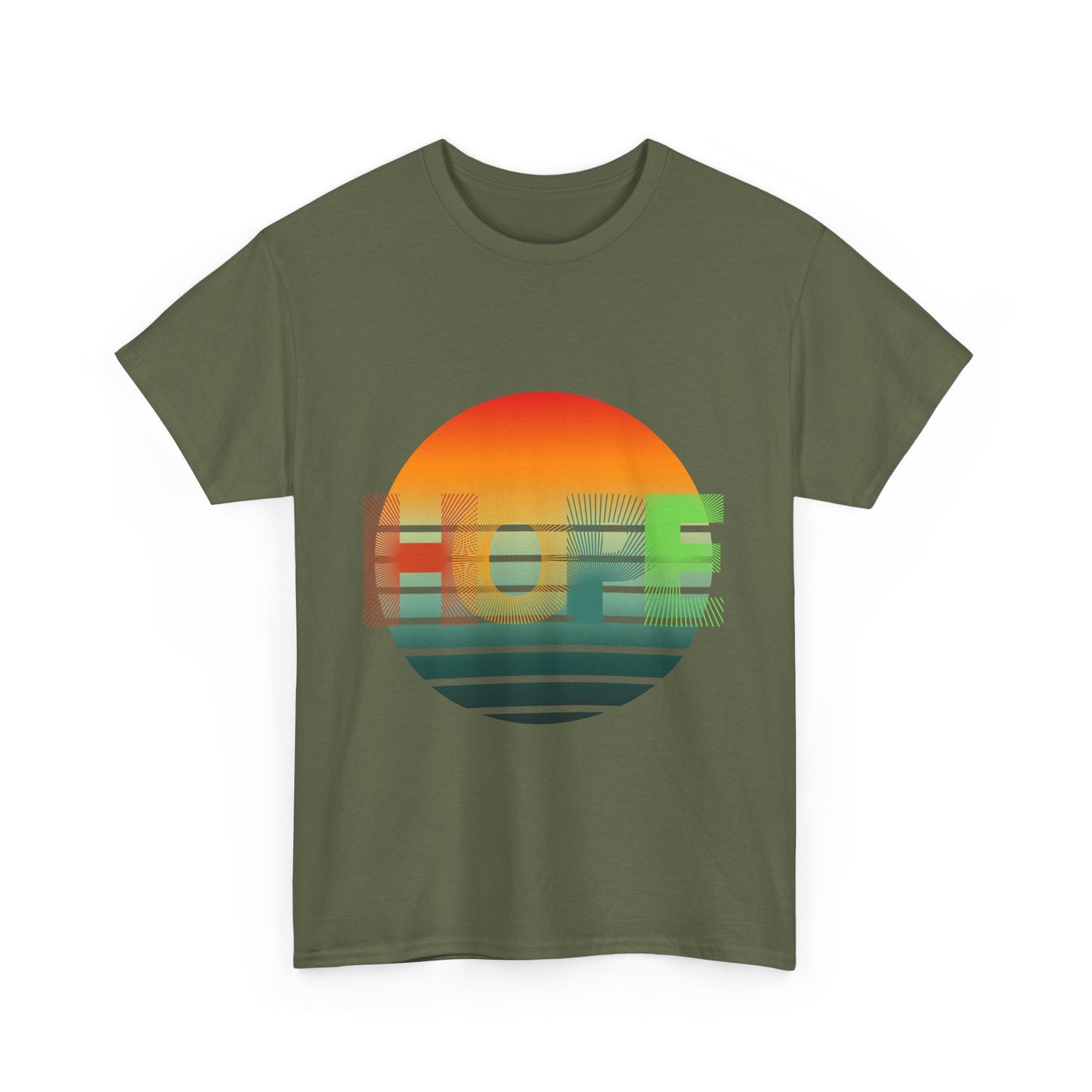 "HOPE" Sunset Vibes Unisex Cotton Tee, Summer T-Shirt, Gift for Him/Her, Casual Wear, Beach Day Outfit, Eco-Friendly Fashion