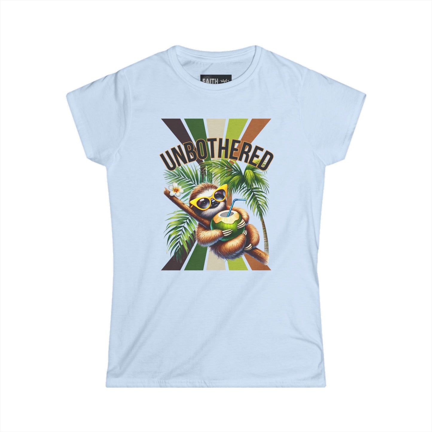 Unbothered Sloth Women's Softstyle Tee, Fun T-Shirt, Casual Wear, Vacation Outfit, Gift for Animal Lovers, Summer Top