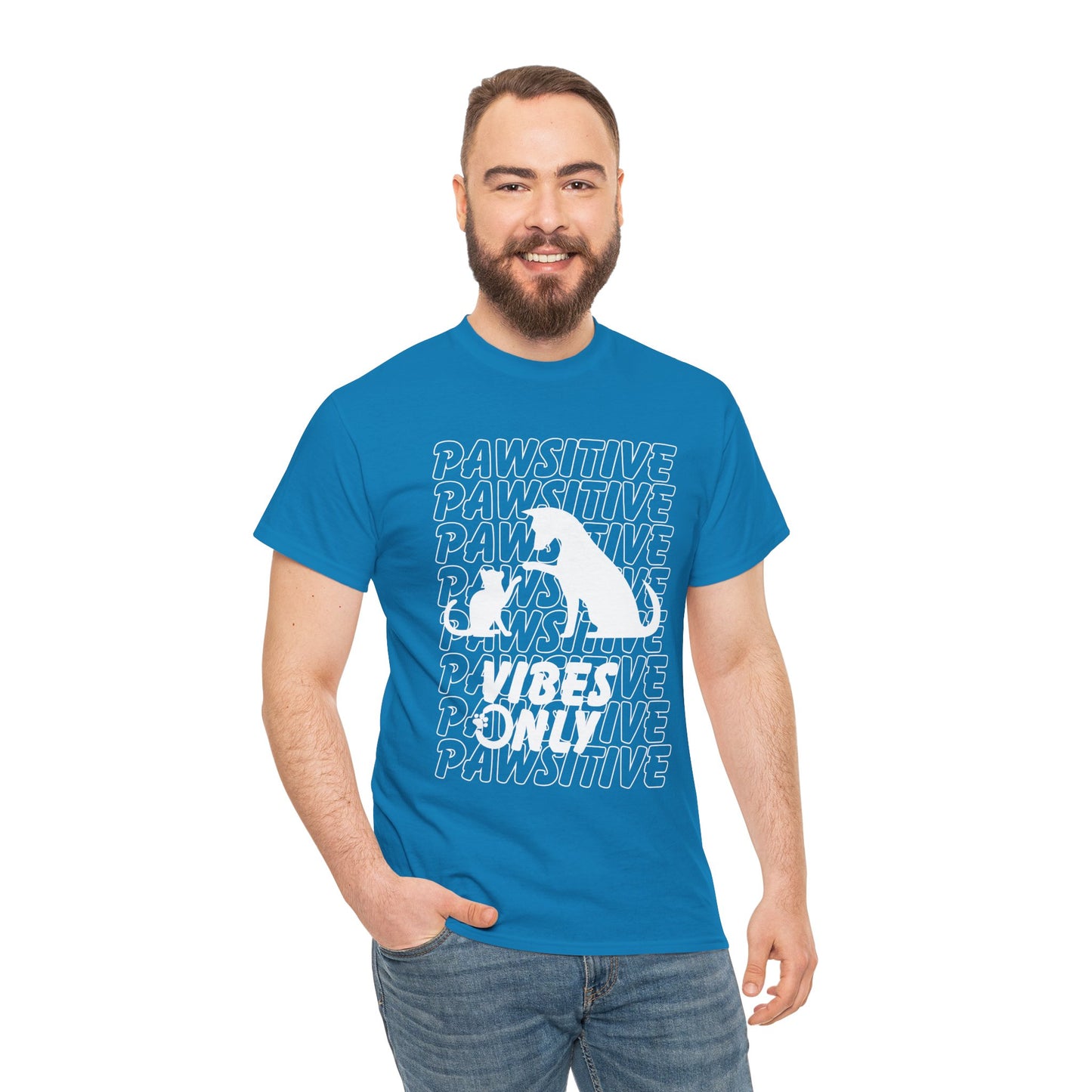 "Pawsitive Vibes Only" Unisex Heavy Cotton T-shirt