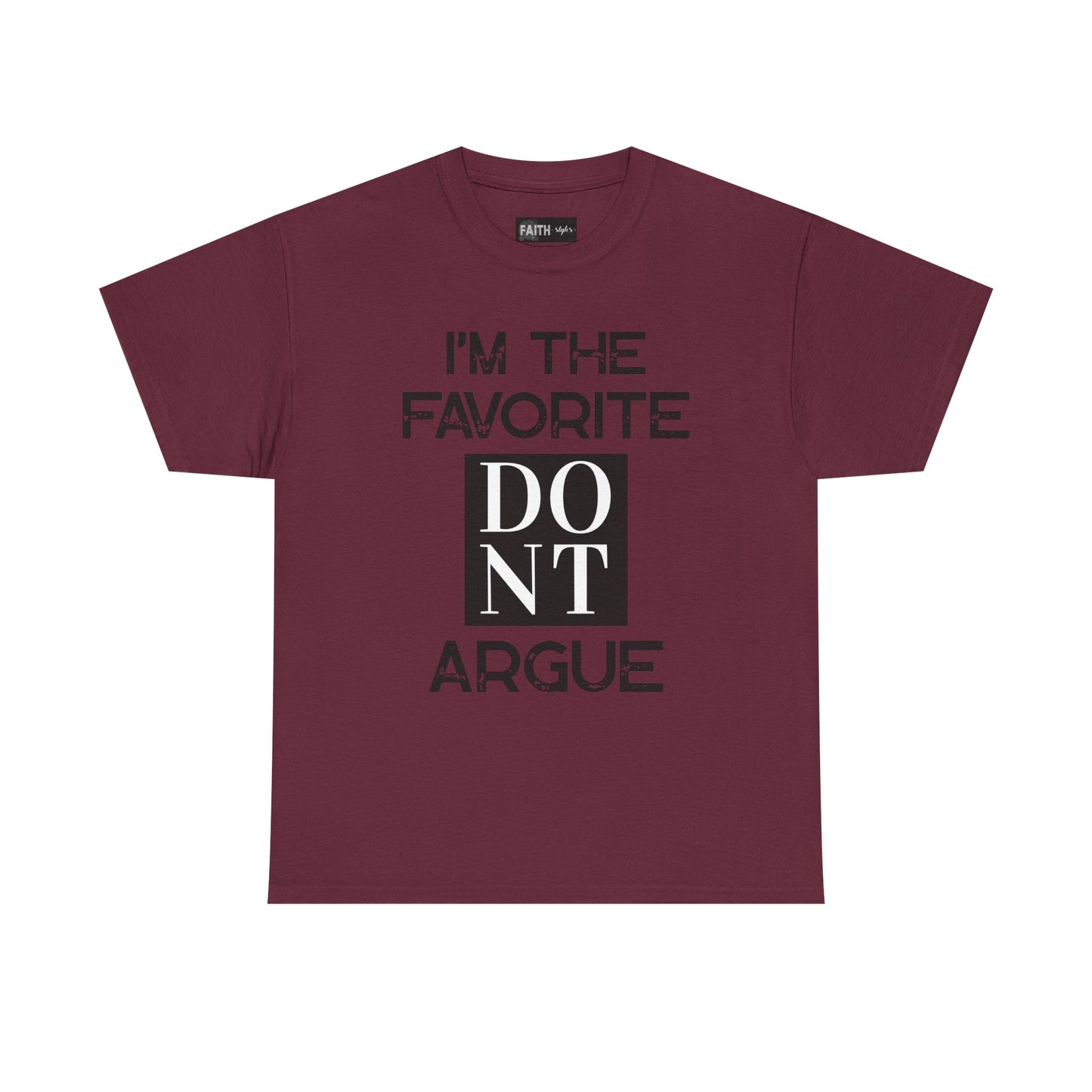 I'm the Favorite Unisex Heavy Cotton Tee, Funny Tee Shirt for Friends, Family Gift, Humor Top, Casual Wear, Birthday Gift, Everyday Comfort