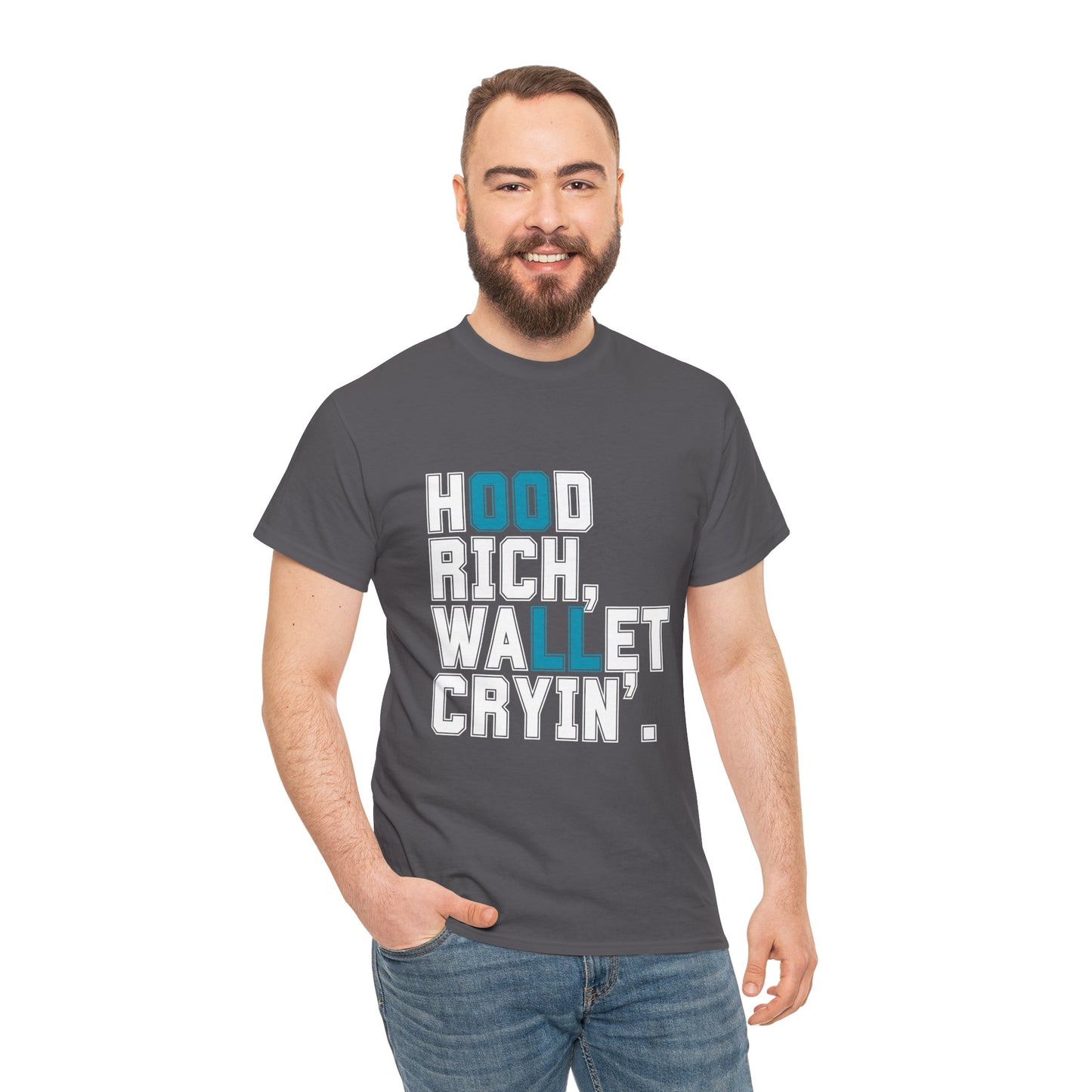Trendy Unisex Heavy Cotton T-shirt with Playful Design - Perfect for Casual Wear & Gifts