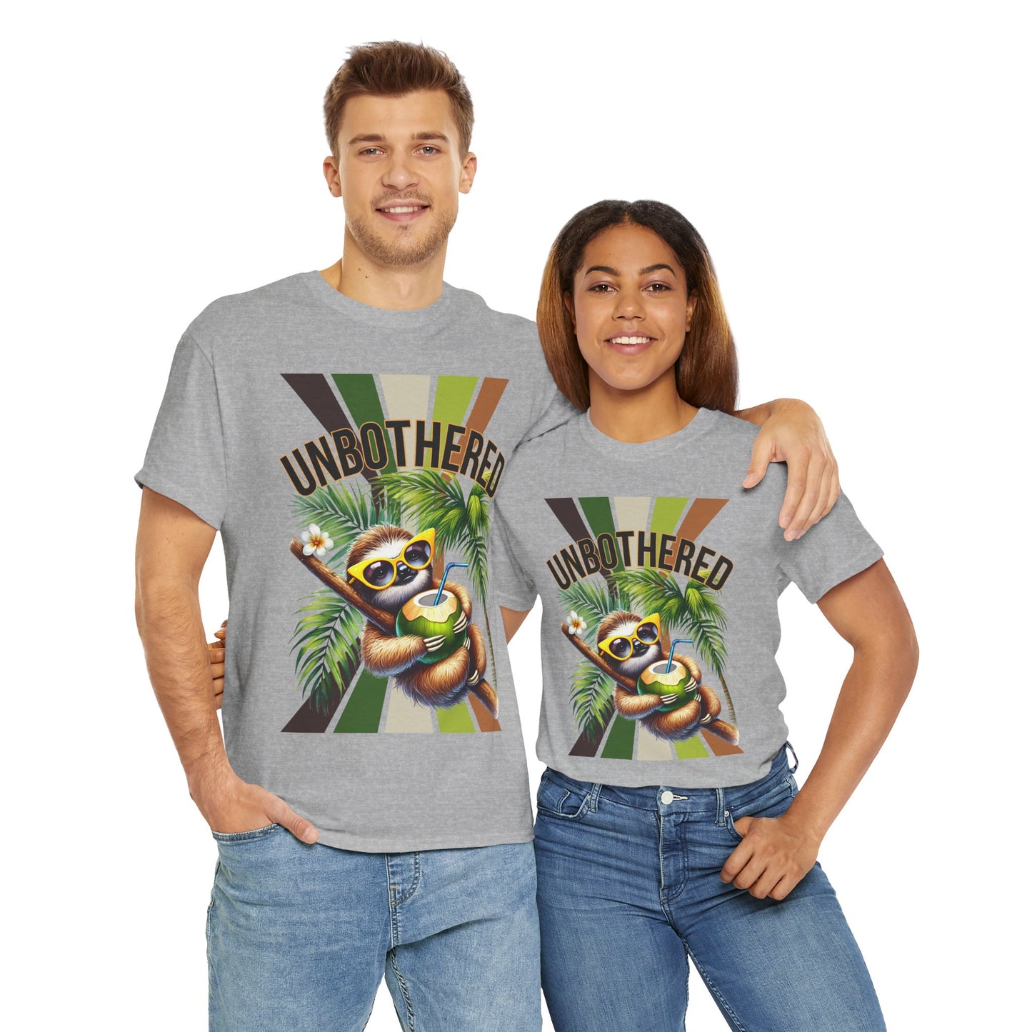 Chill Sloth Graphic Tee - Unbothered Cotton T-Shirt, Casual Wear, Perfect for Gifts, Nature Lovers, Relaxed Vibes