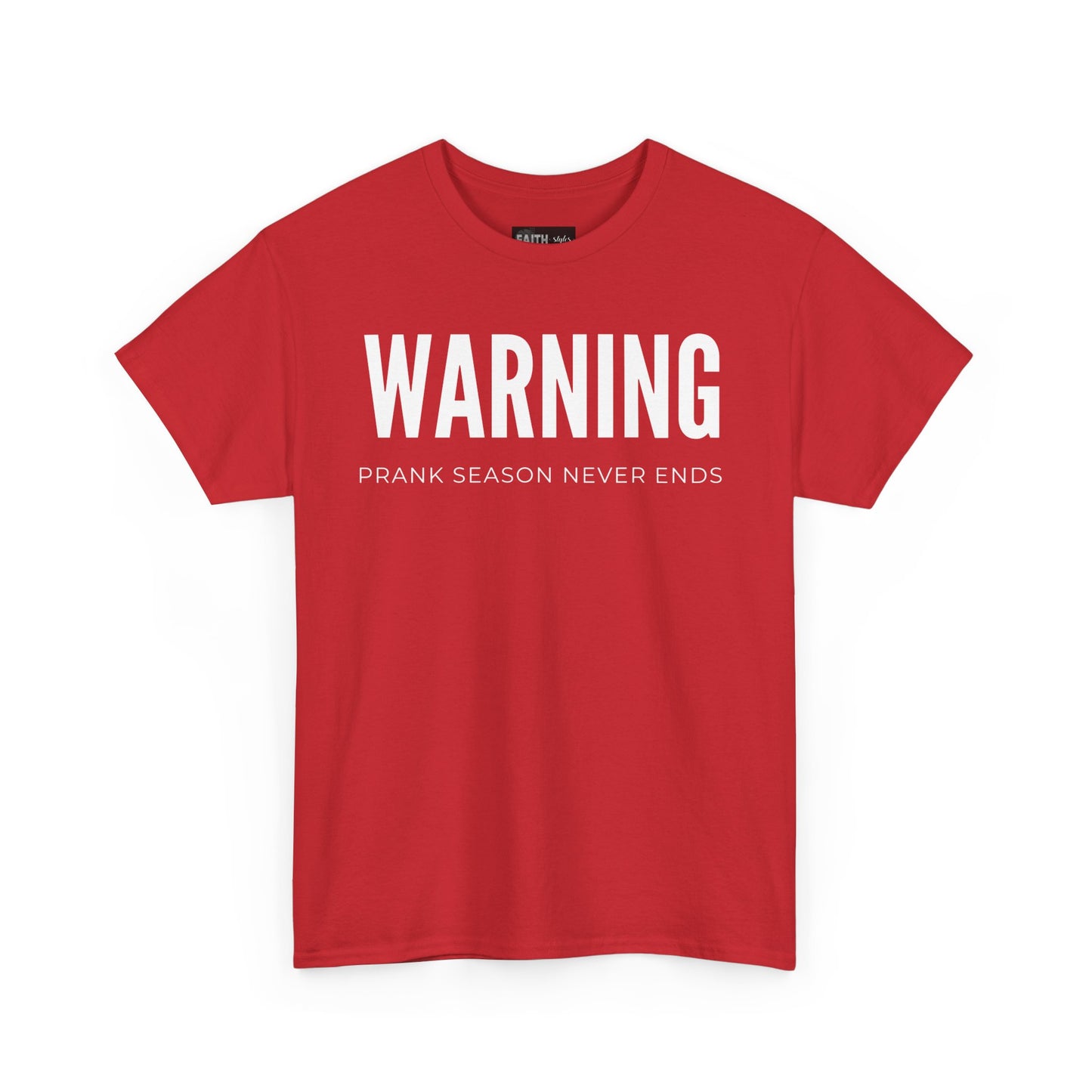 Warning Prank Season Unisex Heavy Cotton Tee | Fun Gift, Casual Wear, Comedy Merchandise, Birthday Gift, Prankster Shirt
