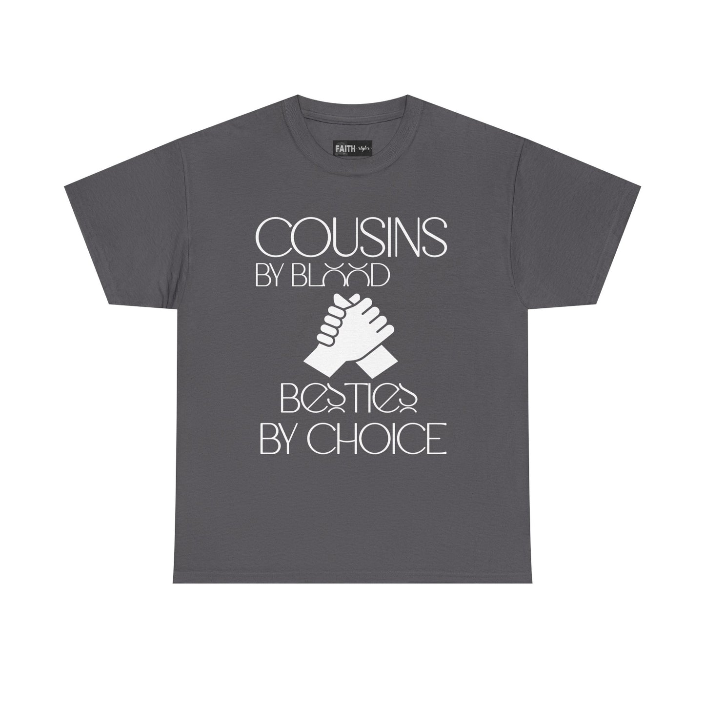Cousins & Besties Tee, Unisex Heavy Cotton T-Shirt, Family Reunion Apparel, Friendship Gift, Casual Wear, Summer Style