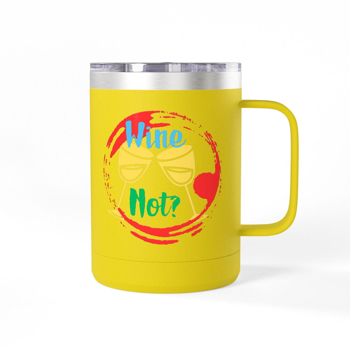 Colorful Wine & Coffee Tumbler – ‘Wine Not?’ Design for Easy Sips and Fun Vibes, Perfect for Gifting, Home, or Parties, 15oz