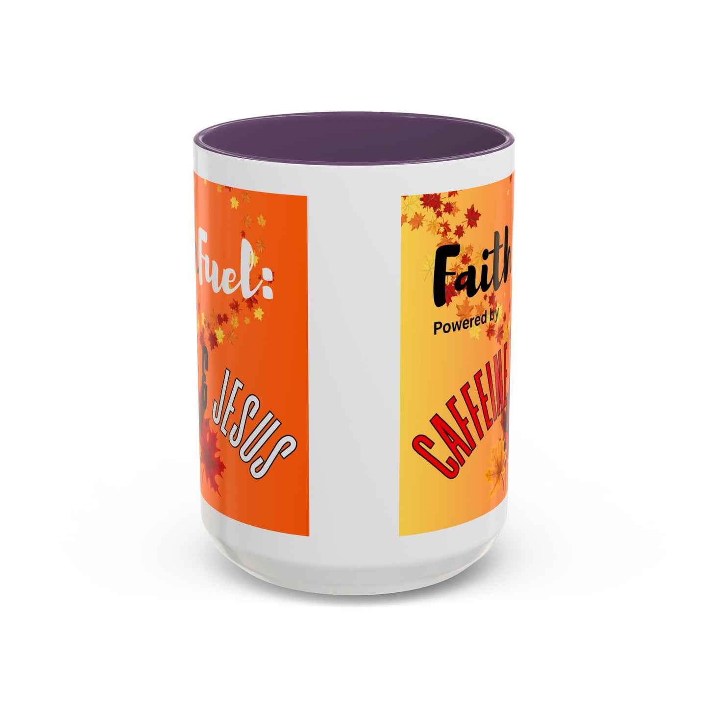FaithFuel Caffeine & Jesus Mug - Fall Coffee Cup, Inspirational Gift, Autumn Decor, Home Office Supplies, Religious Mug