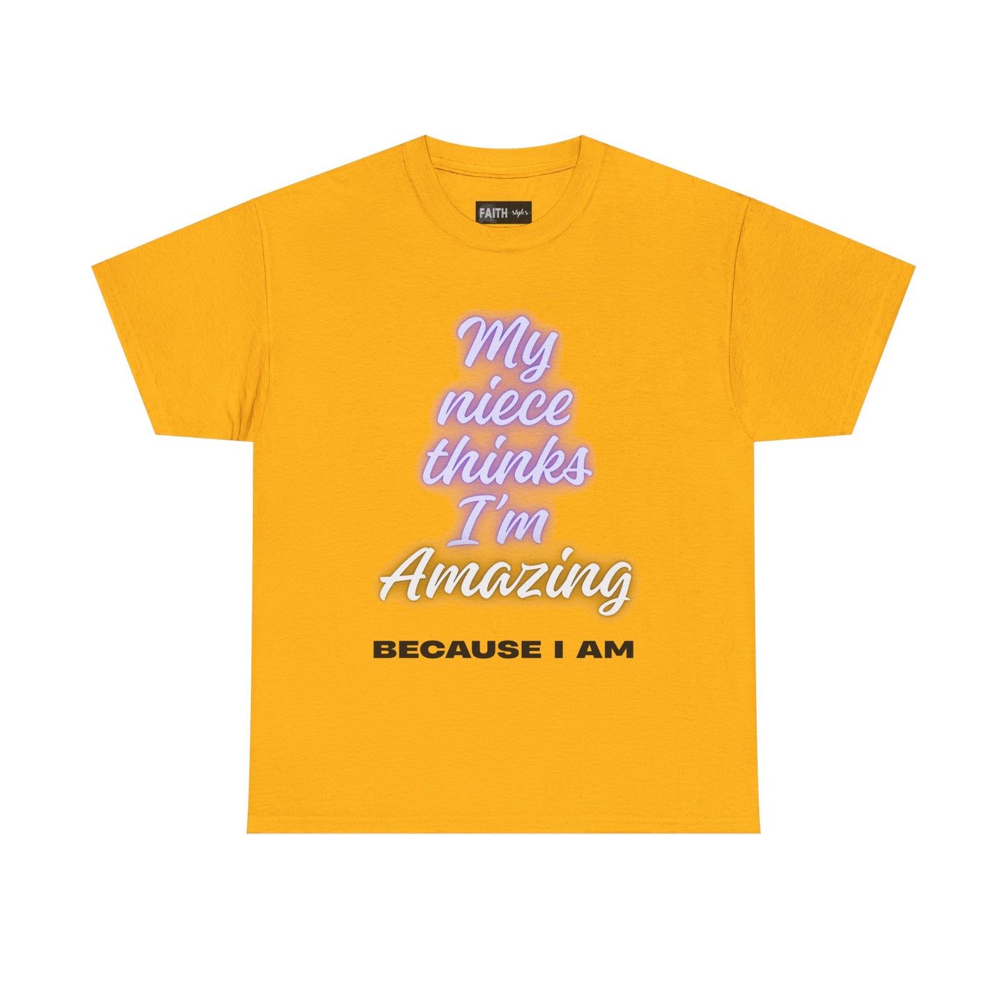 Unisex Heavy Cotton Tee - "My niece thinks I’m Amazing" T-Shirt, Perfect Birthday Gift, Funny Family Tee, Gift for Aunt