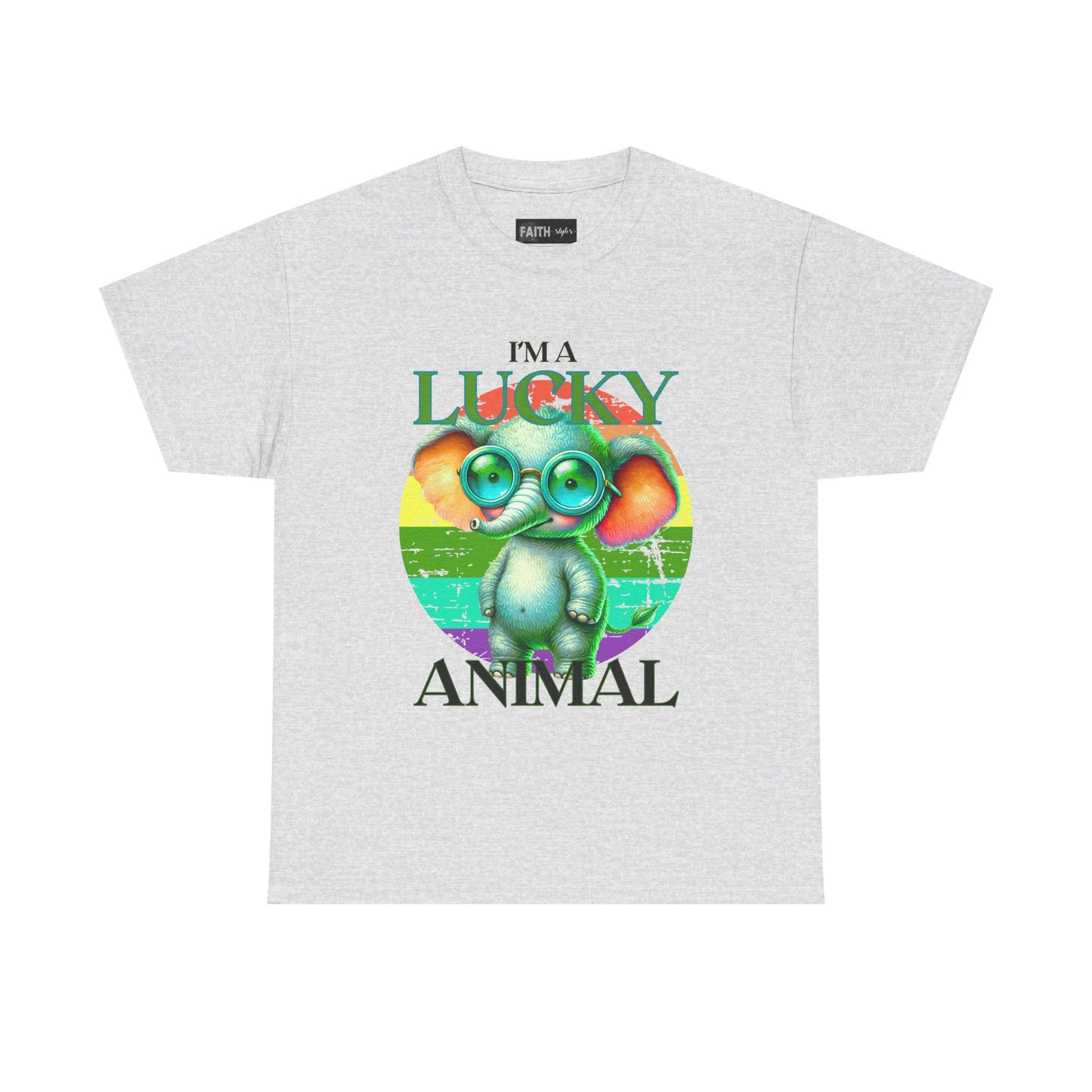 Lucky Animal Unisex Heavy Cotton Tee, Cute Gift for Animal Lovers, Casual Streetwear, St. Patrick's Day, Birthday Apparel