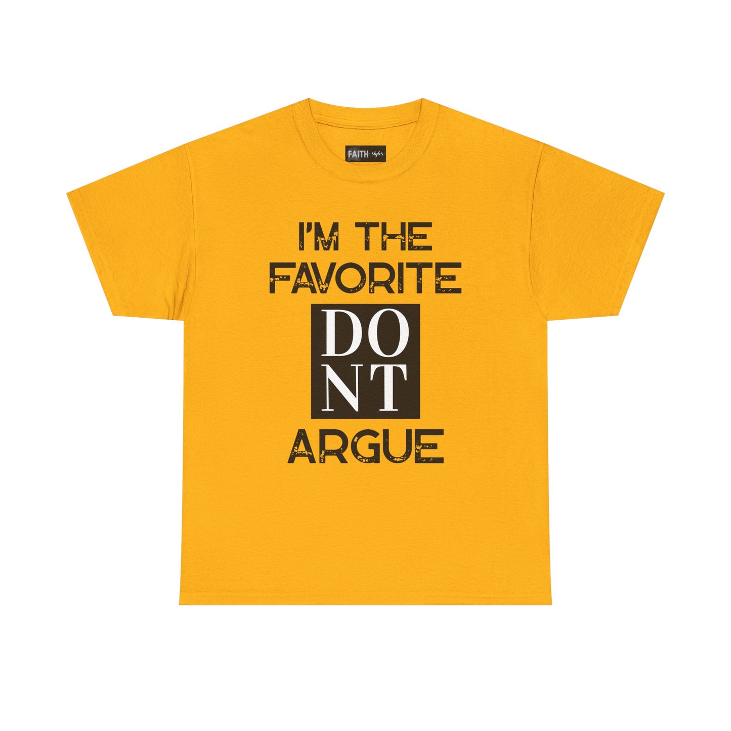 I'm the Favorite Unisex Heavy Cotton Tee, Funny Tee Shirt for Friends, Family Gift, Humor Top, Casual Wear, Birthday Gift, Everyday Comfort