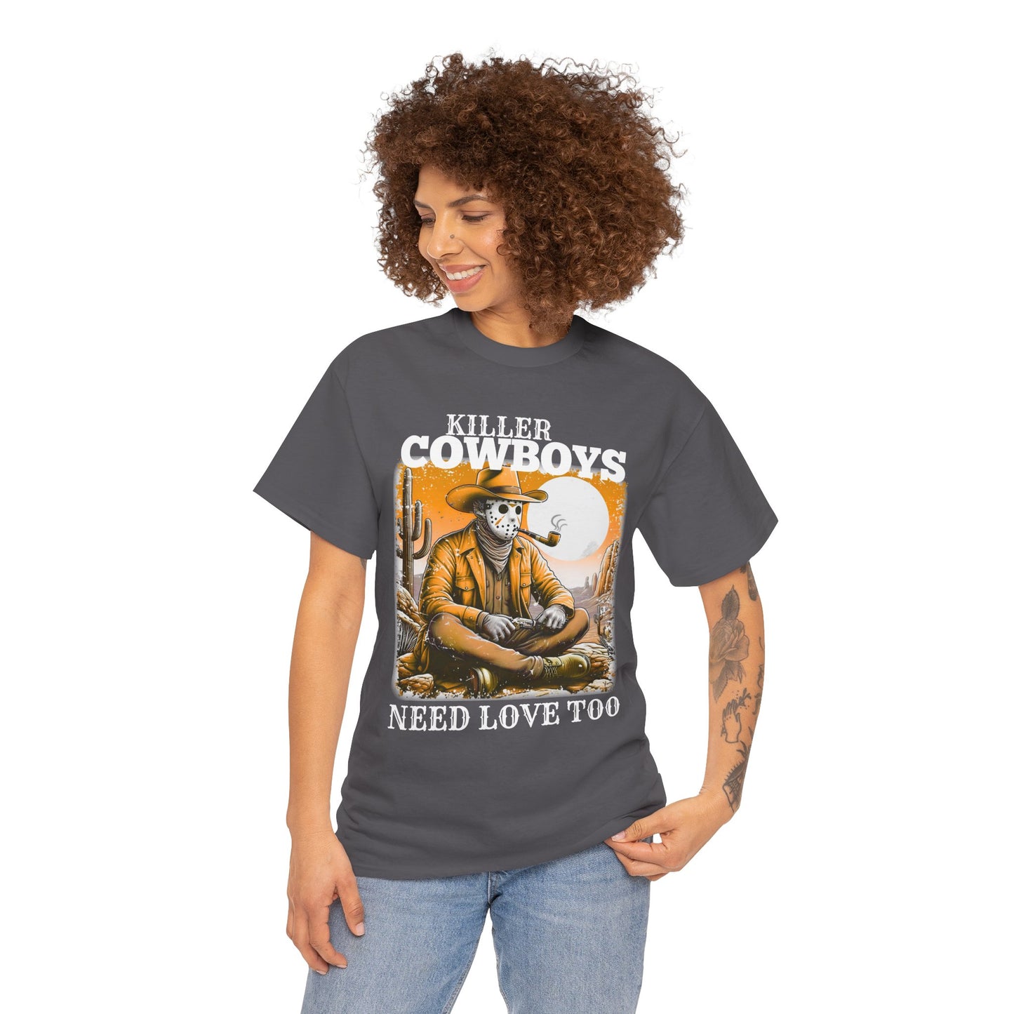 Killer Cowboys Graphic Tee, Unisex Heavy Cotton T-Shirt for Casual Wear, Cowboy Lover Gift, Western Occasion Apparel