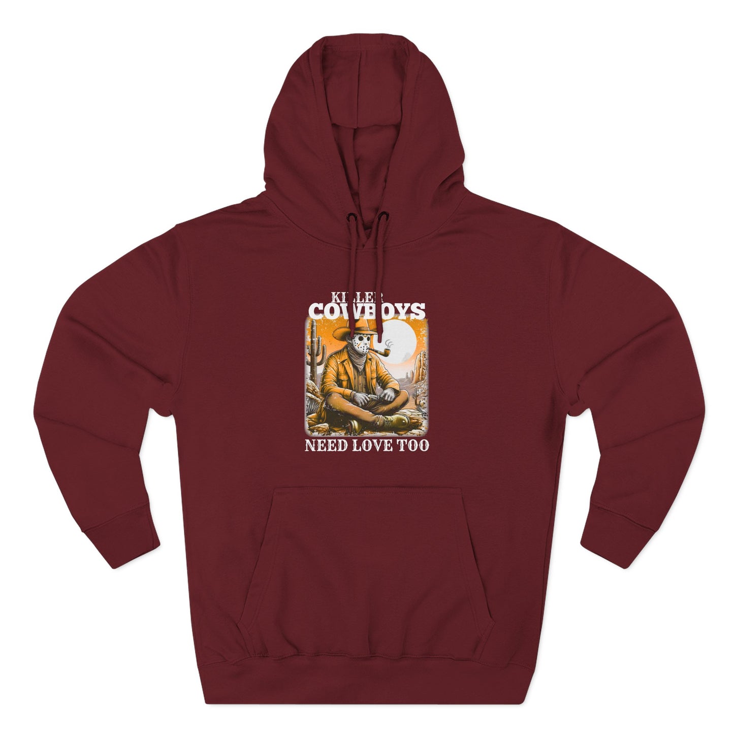 Three-Panel Fleece Hoodie-Front & Back Images