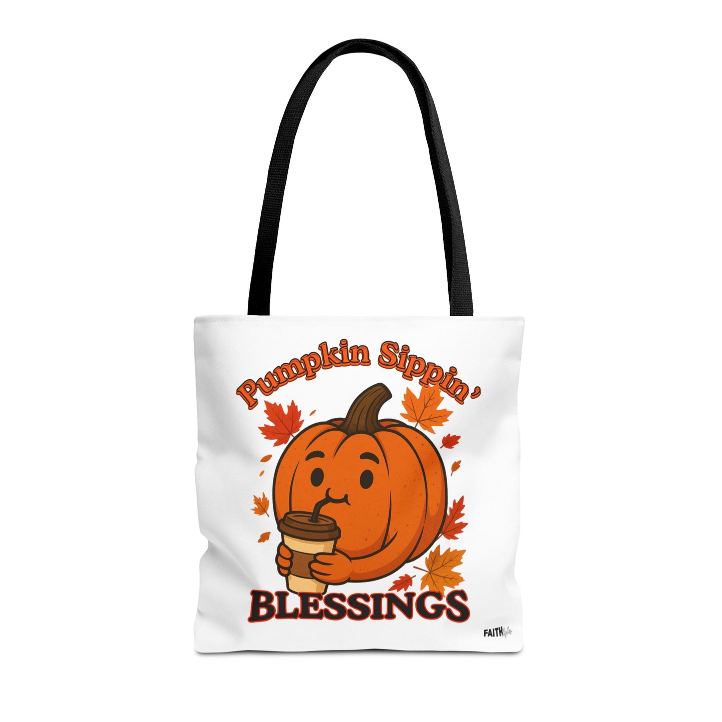FaithStyles Autumn Pumpkin Blessings Tote Bag | Fall Bag, Cute Tote, Gift for Her, Thanksgiving, Coffee Lovers, Halloween Decor