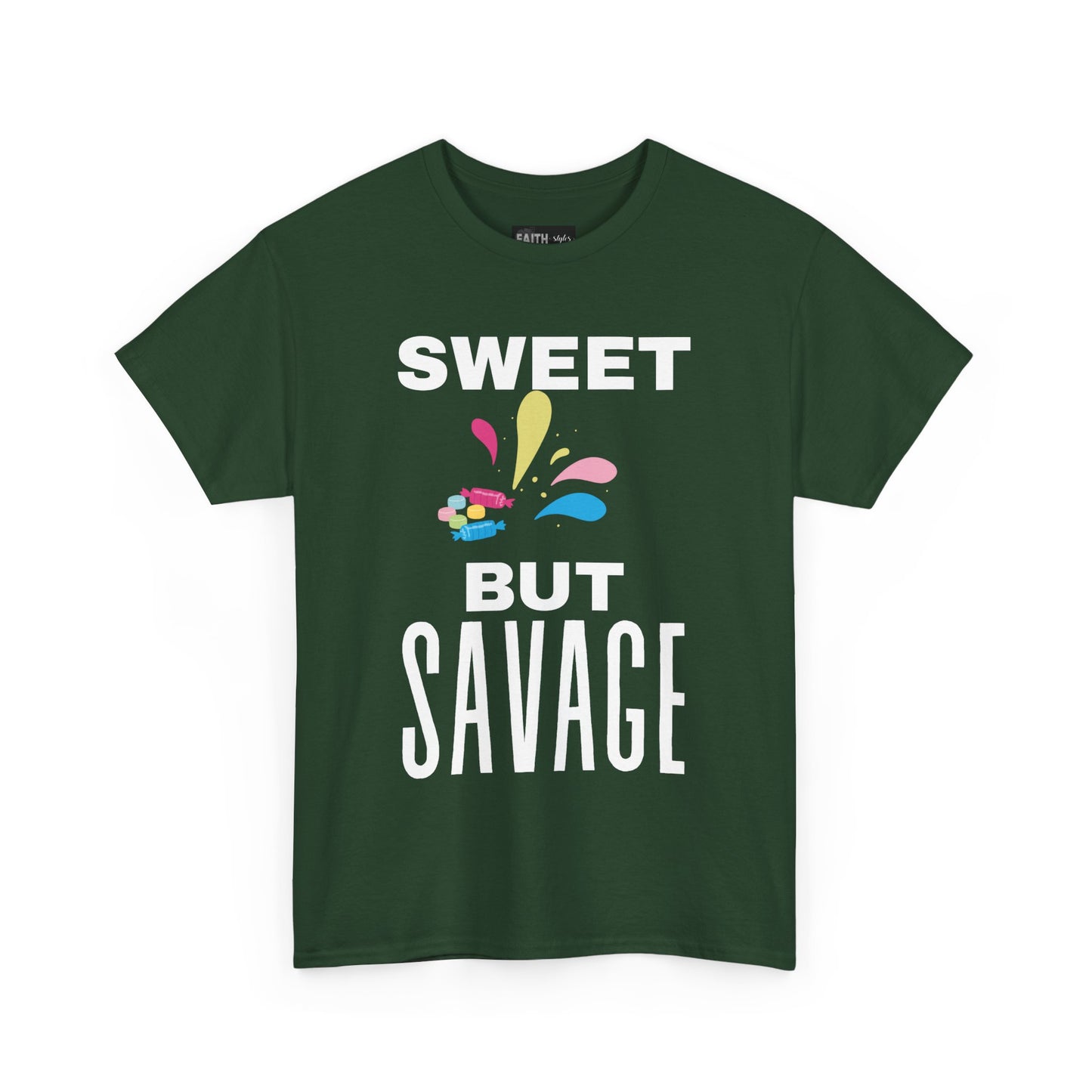 Sweet but Savage Grandma Cotton Tee | Fun Gift for Trendsetters, Everyday Wear, Birthday Party, and Casual Outings