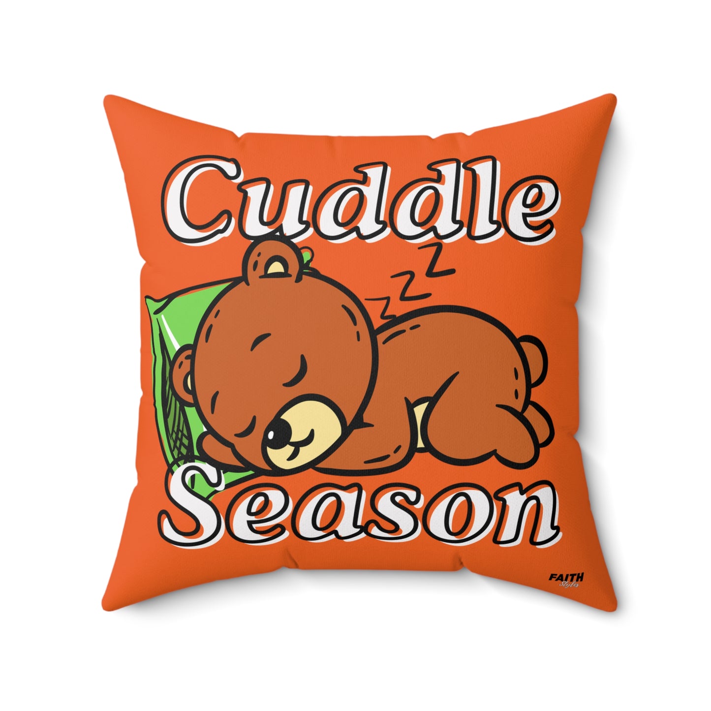 FaithStyles Autumn Cuddle Season Pillow - Cozy Home Decor, Great for Fall and Winter, Gift for Bear Lovers, Kids Room, Relaxation