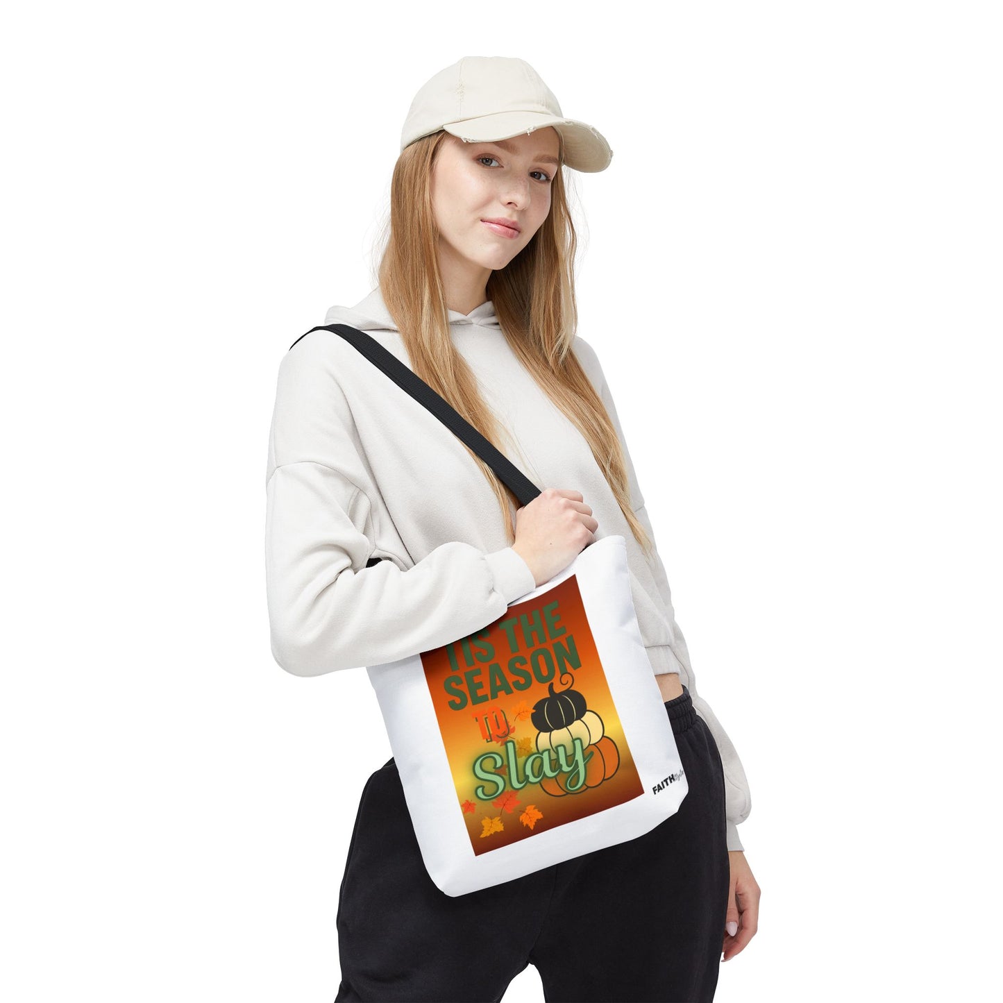 FaithStyles Seasonal Tote Bag: 'Tis the Season to Slay | Fall Shopping Bag, Halloween Tote, Autumn Handbag, Gift Bag, Eco-Friendly Tote