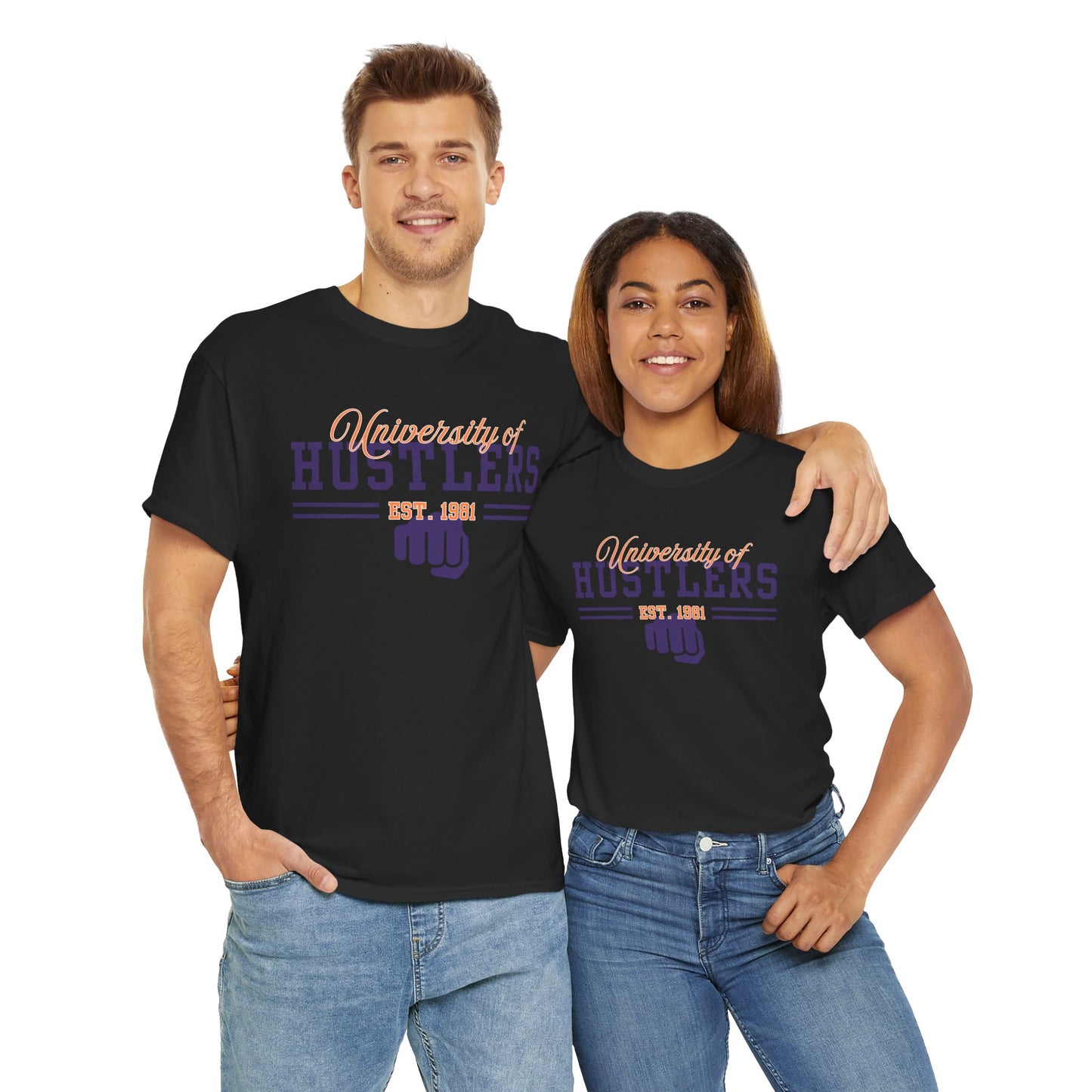 Hustlers Unisex Heavy Cotton Tee, Motivational T-Shirt for Entrepreneurs, Gift for Graduates, Streetwear, Casual Wear, Everyday Style