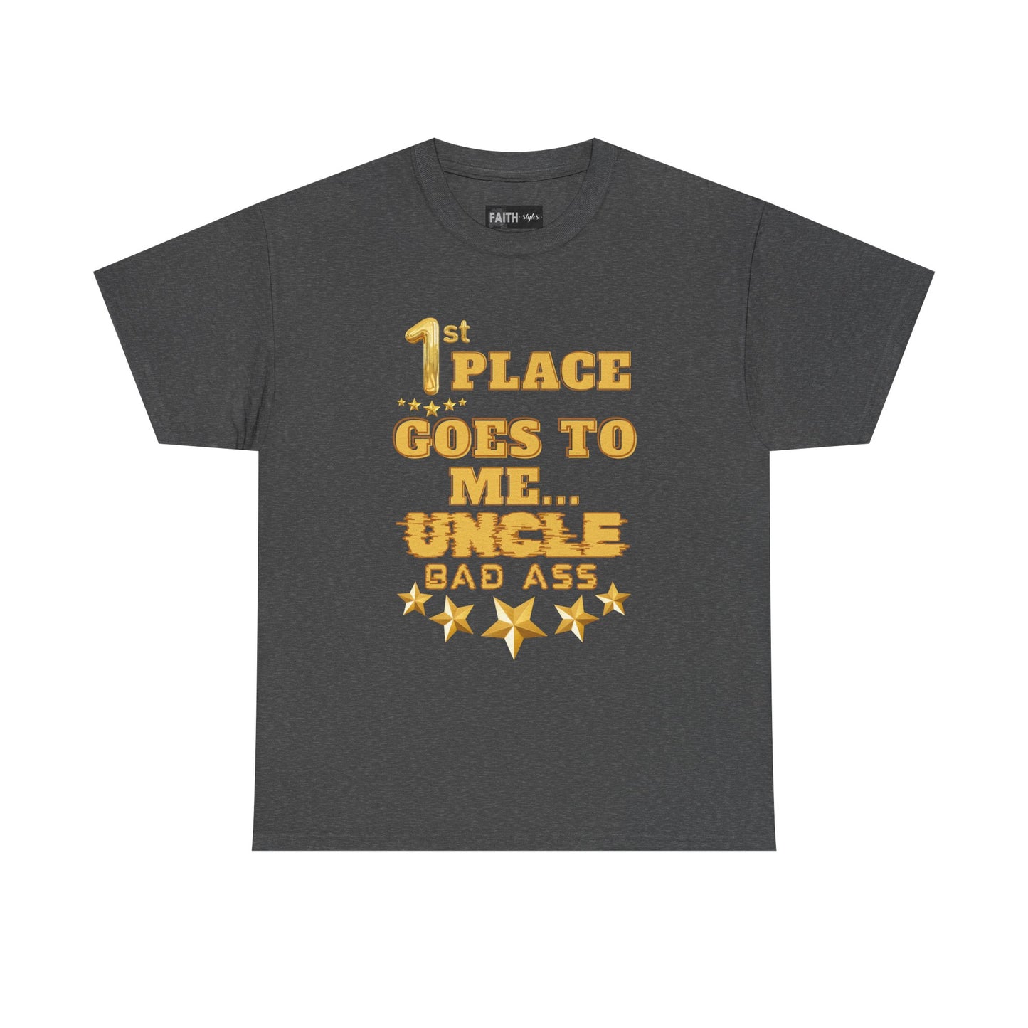 1st Place Uncle Badass Tee | Funny Gift for Uncle, Unisex Cotton Shirt, Family Reunion, Birthday Celebration, Casual Wear