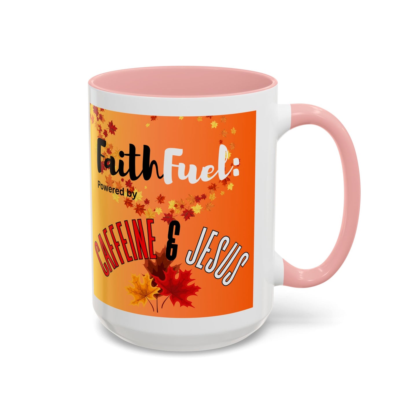 FaithFuel Caffeine & Jesus Mug - Fall Coffee Cup, Inspirational Gift, Autumn Decor, Home Office Supplies, Religious Mug