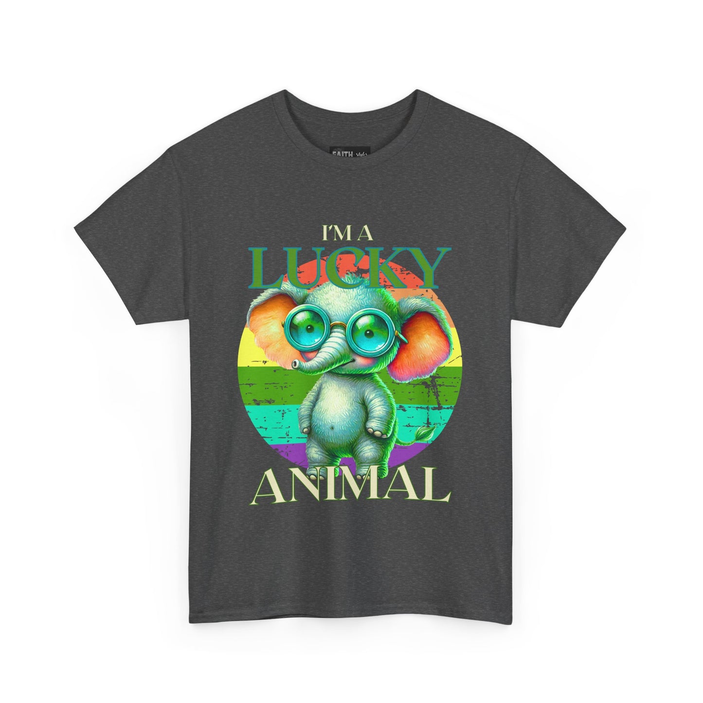 Lucky Animal Unisex Heavy Cotton Tee, Cute Gift for Animal Lovers, Casual Streetwear, St. Patrick's Day, Birthday Apparel