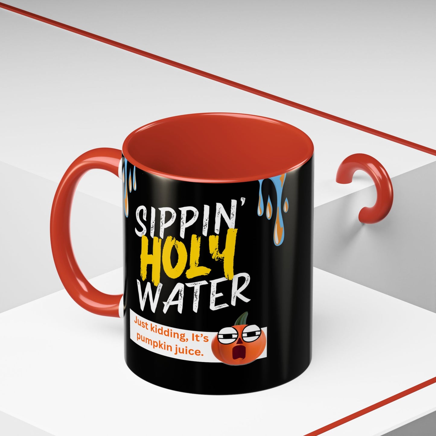 Sippin' Holy Water Coffee Mug, Funny Pumpkin Juice Mug, Halloween Coffee Cup, Unique Gift for Fall, Cute Office Mug, Quirky Kitchenware