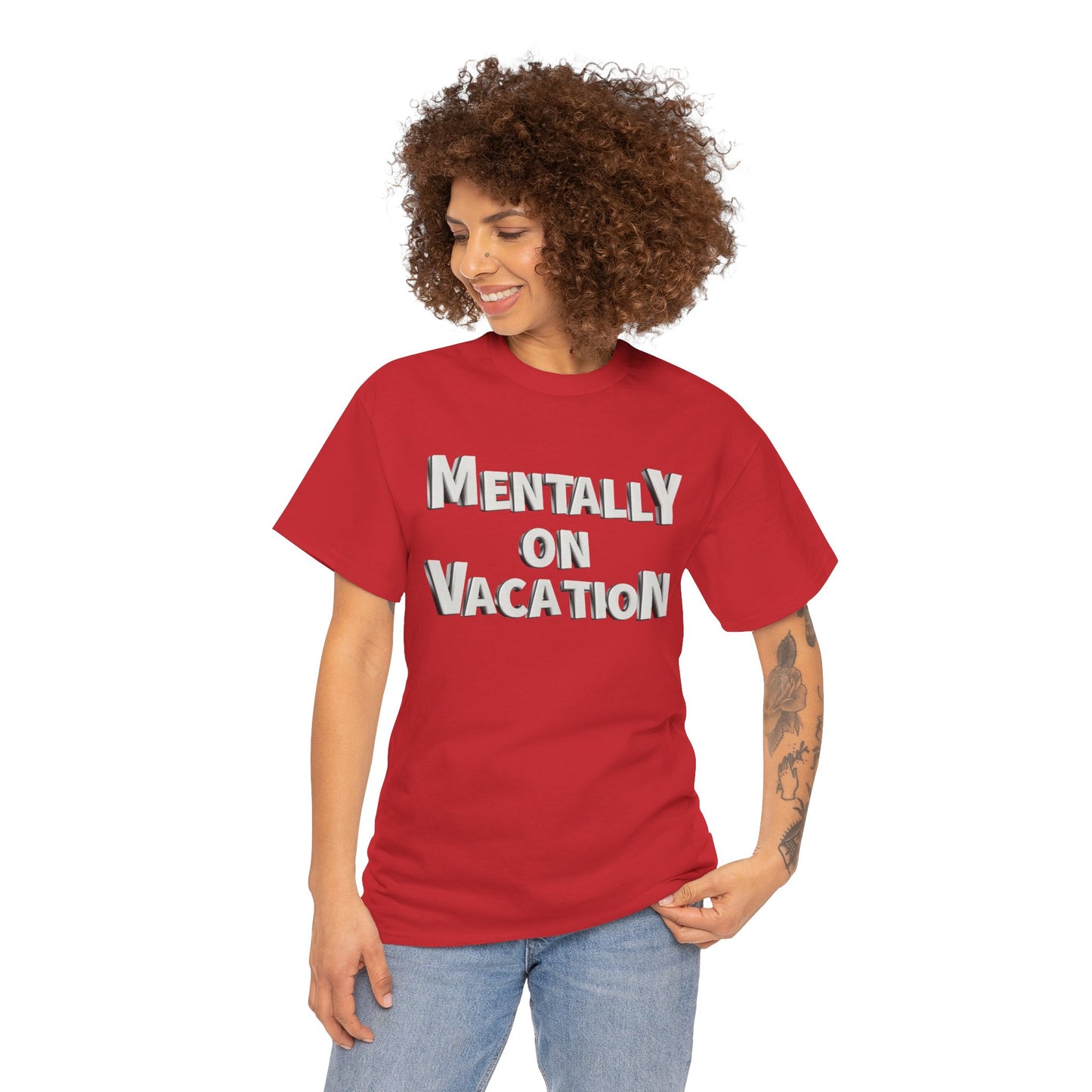 Mentally on Vacation Tee, Relaxed Fit Cotton Shirt, Summer Vibes Tee, Vacation Inspired Top, Gift for Travel Lovers, Casual Wear