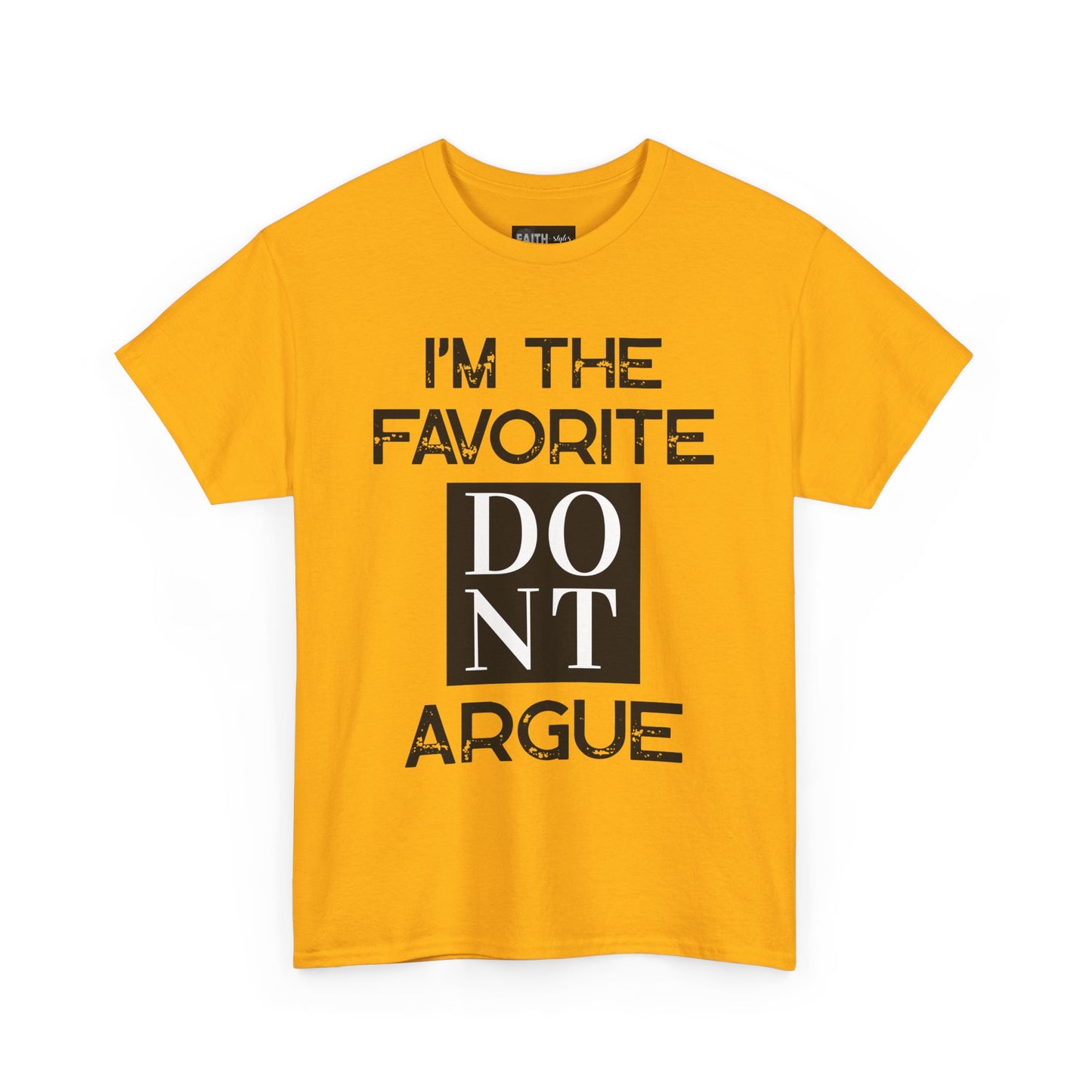 I'm the Favorite Unisex Heavy Cotton Tee, Funny Tee Shirt for Friends, Family Gift, Humor Top, Casual Wear, Birthday Gift, Everyday Comfort
